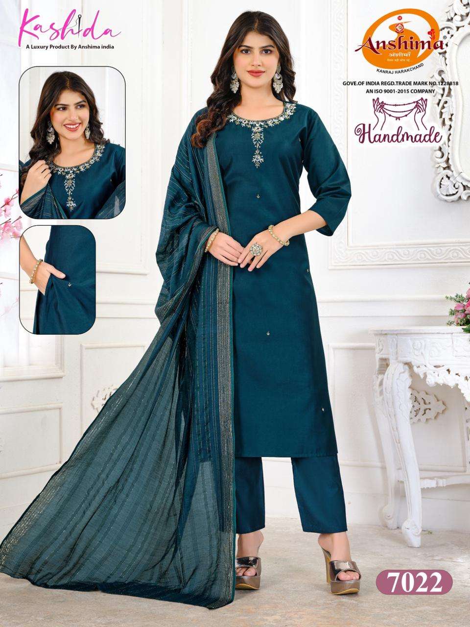 KASHIDA HANDMADE VOL 1 FANCY SOBER WORKS LADIES KURTI COMBO SET 