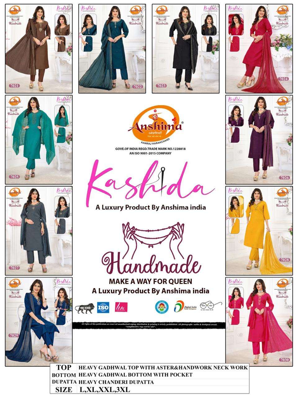 KASHIDA HANDMADE VOL 1 FANCY SOBER WORKS LADIES KURTI COMBO SET 