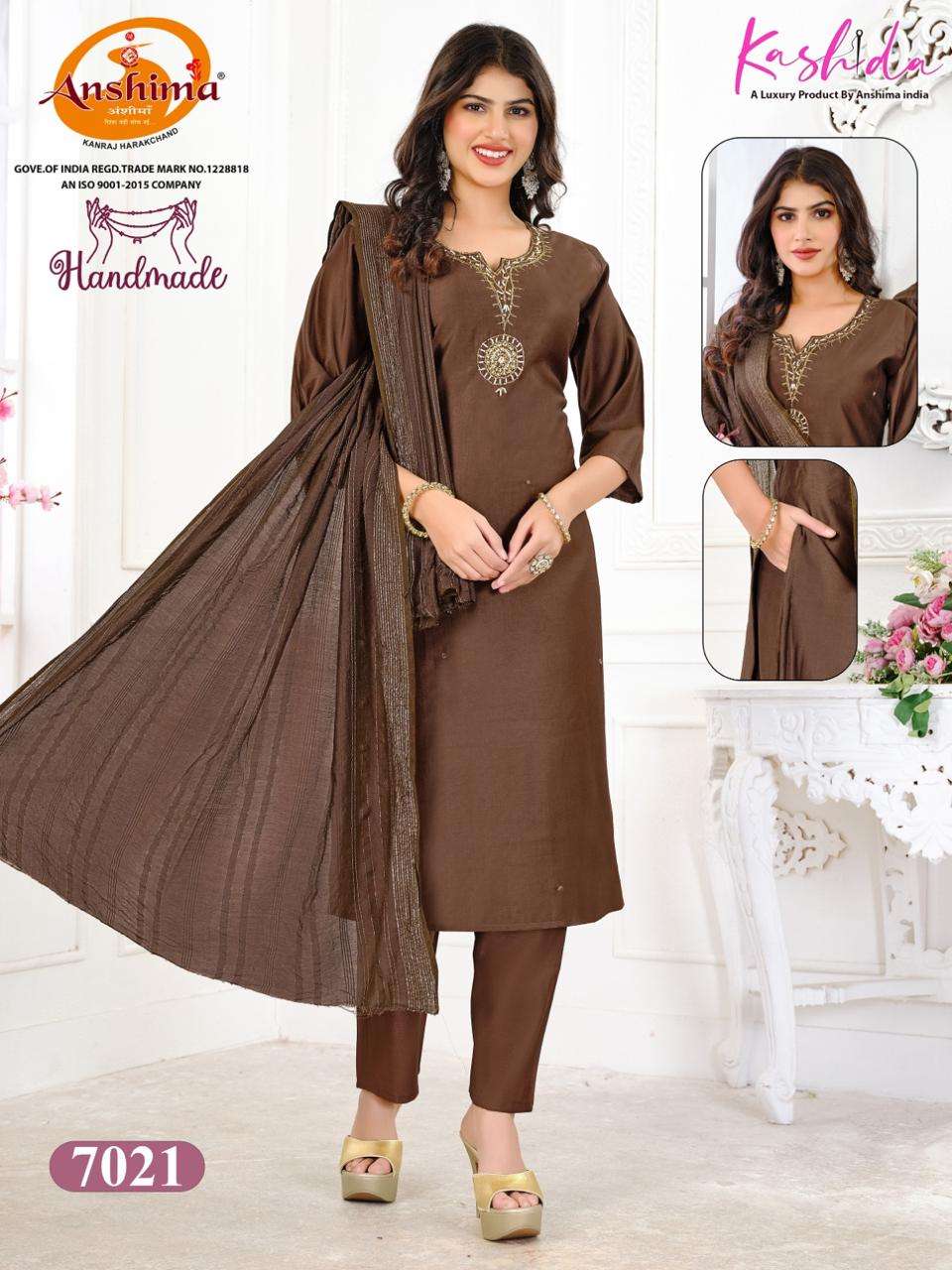 KASHIDA HANDMADE VOL 1 FANCY SOBER WORKS LADIES KURTI COMBO SET 