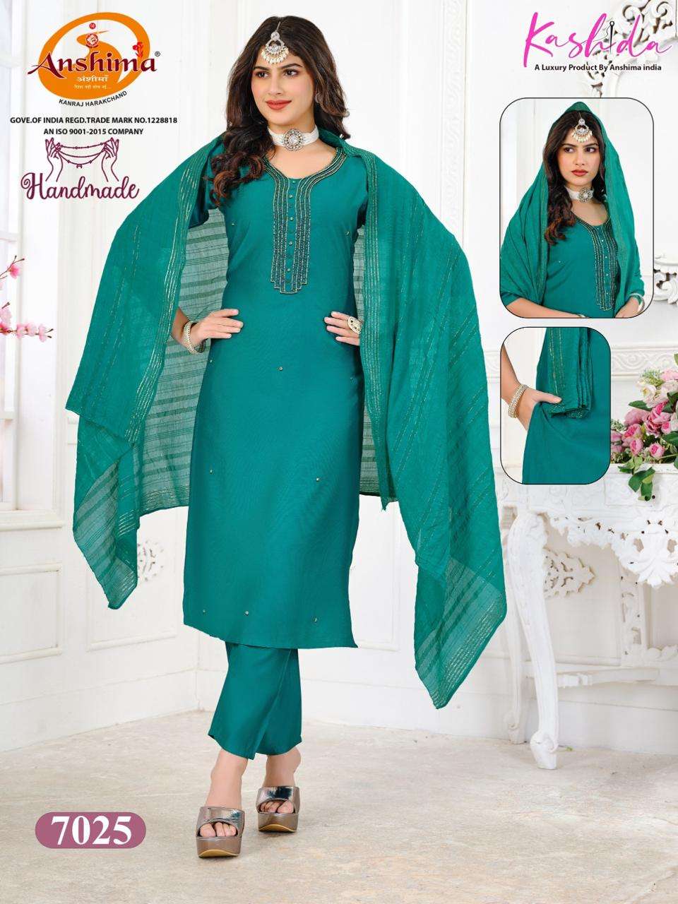 KASHIDA HANDMADE VOL 1 FANCY SOBER WORKS LADIES KURTI COMBO SET 