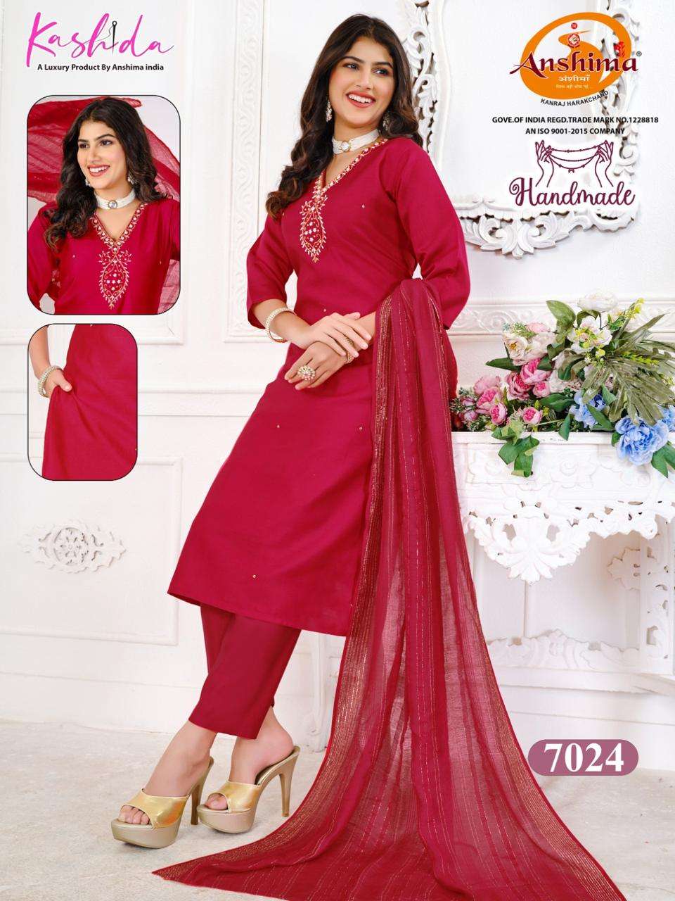 KASHIDA HANDMADE VOL 1 FANCY SOBER WORKS LADIES KURTI COMBO SET 