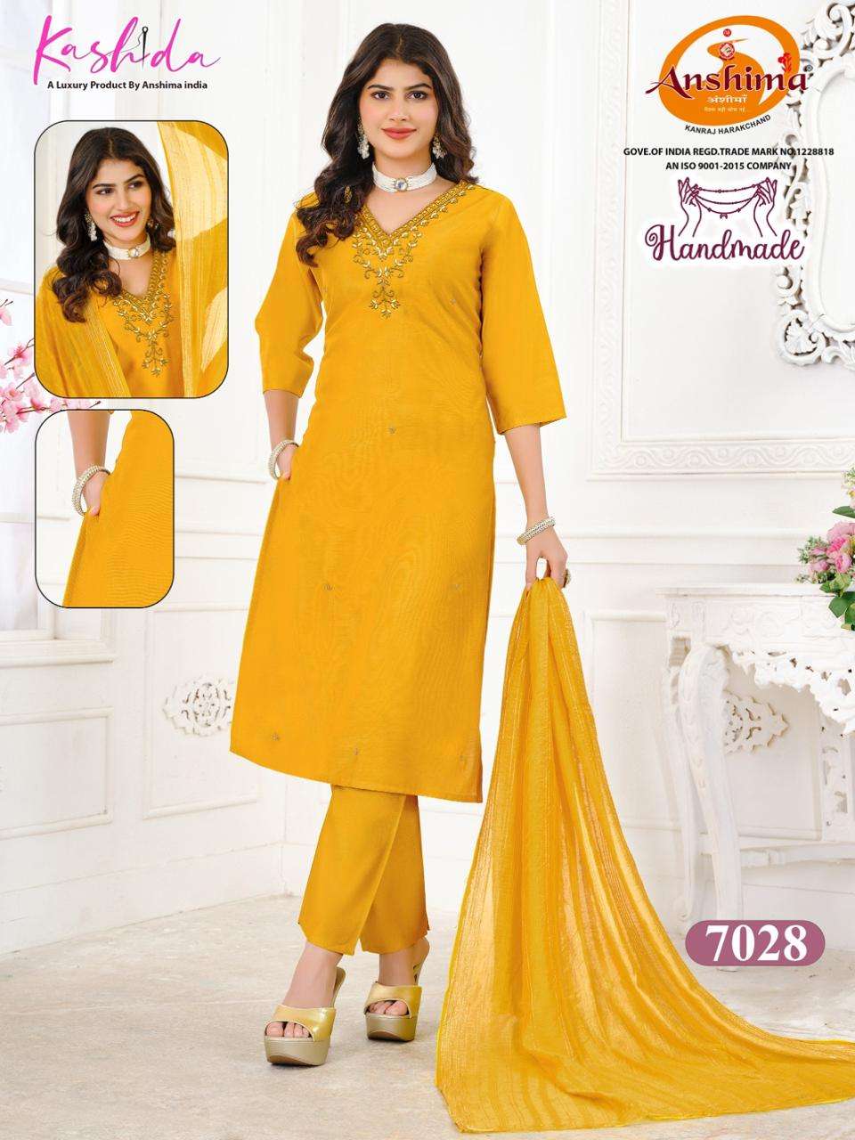 KASHIDA HANDMADE VOL 1 FANCY SOBER WORKS LADIES KURTI COMBO SET 