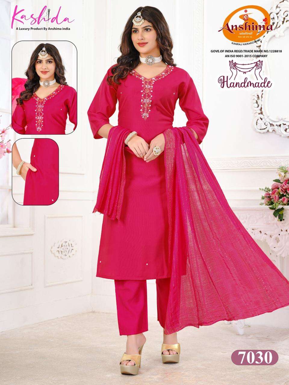 KASHIDA HANDMADE VOL 1 FANCY SOBER WORKS LADIES KURTI COMBO SET 