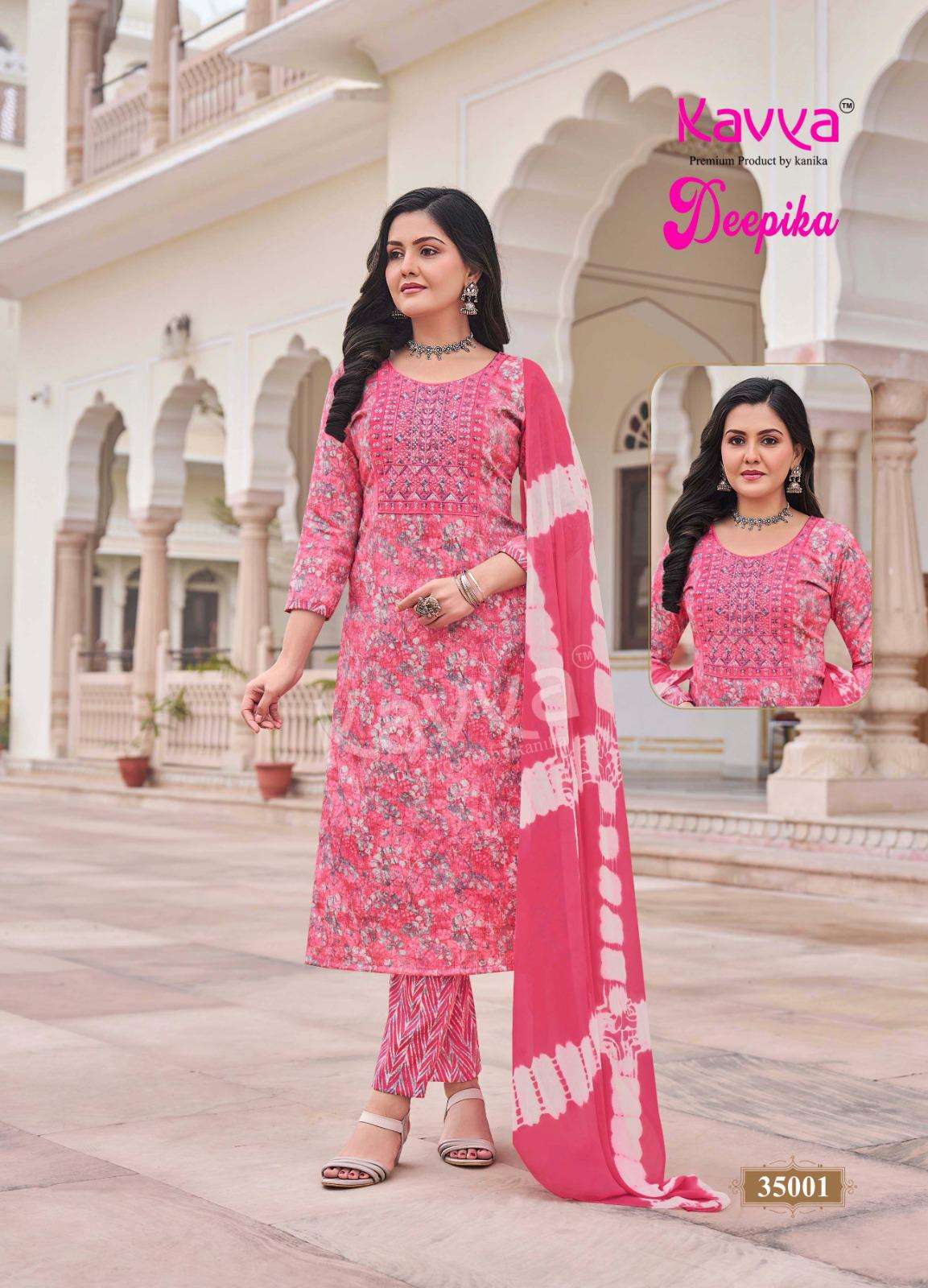 KAVYA DEEPIKA VOL 35 FANCY PRINTED LADIES KURTI COMBO SET 