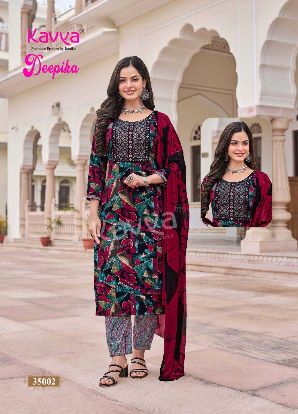 KAVYA DEEPIKA VOL 35 FANCY PRINTED LADIES KURTI COMBO SET 