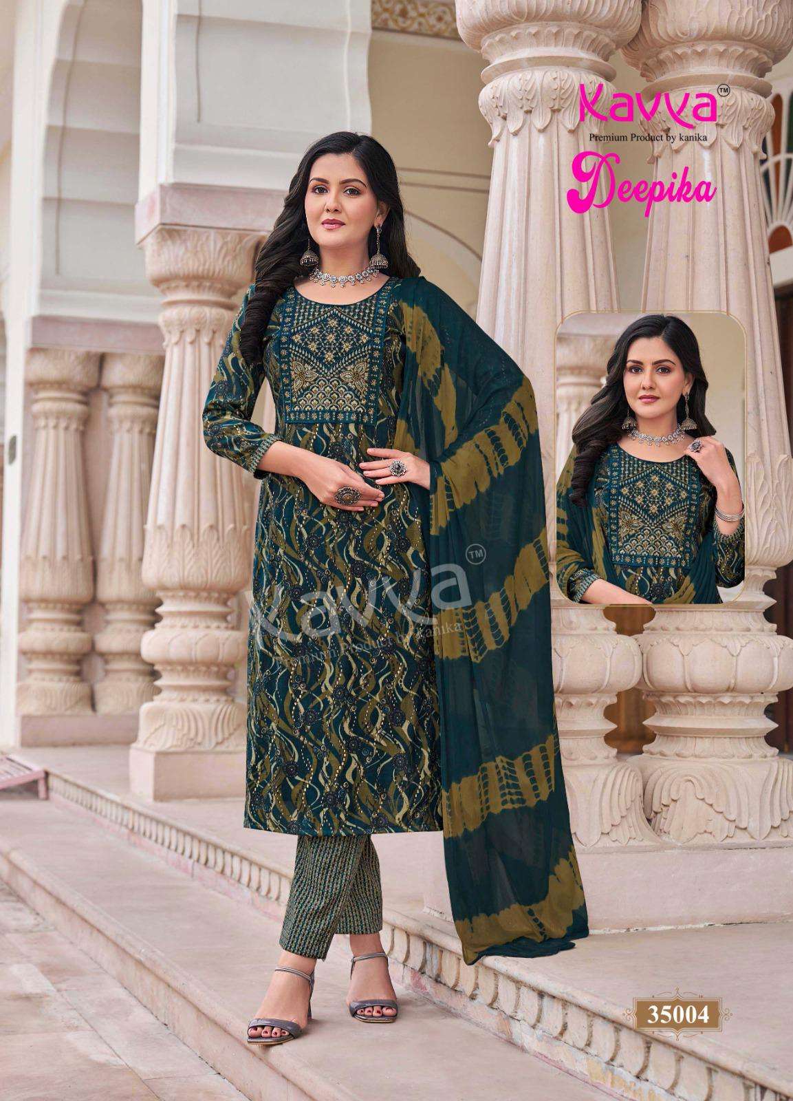 KAVYA DEEPIKA VOL 35 FANCY PRINTED LADIES KURTI COMBO SET 