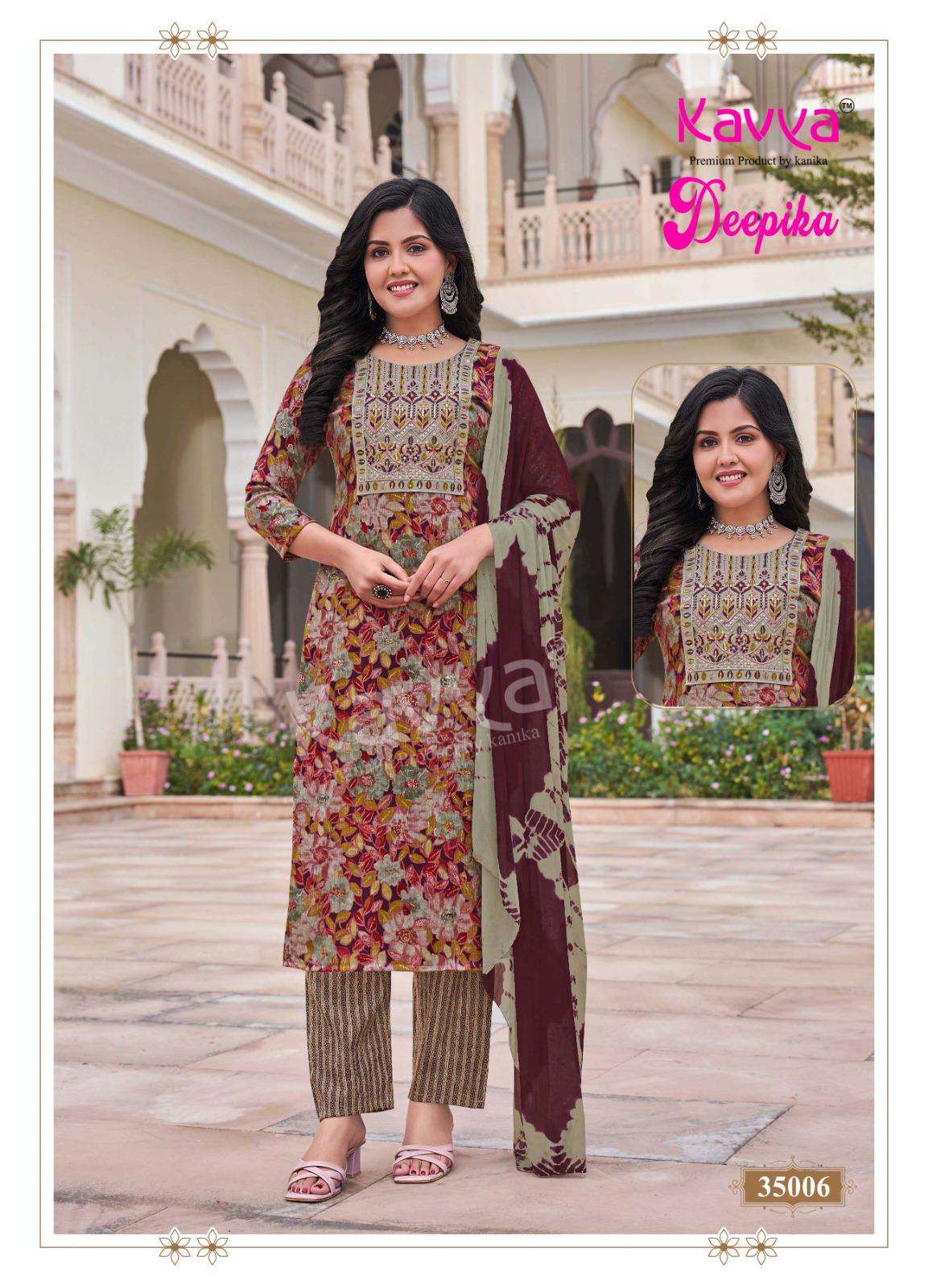 KAVYA DEEPIKA VOL 35 FANCY PRINTED LADIES KURTI COMBO SET 