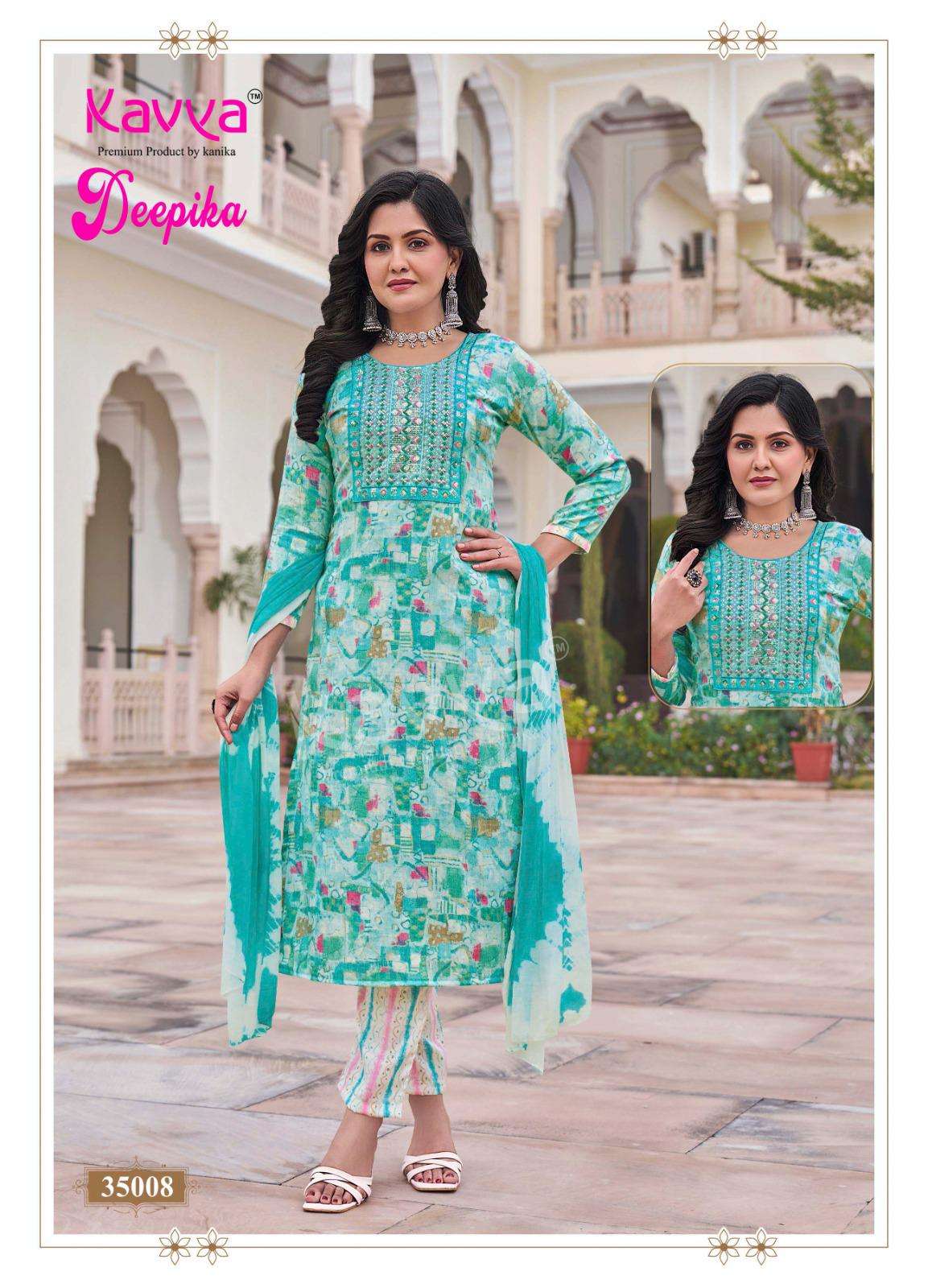 KAVYA DEEPIKA VOL 35 FANCY PRINTED LADIES KURTI COMBO SET 