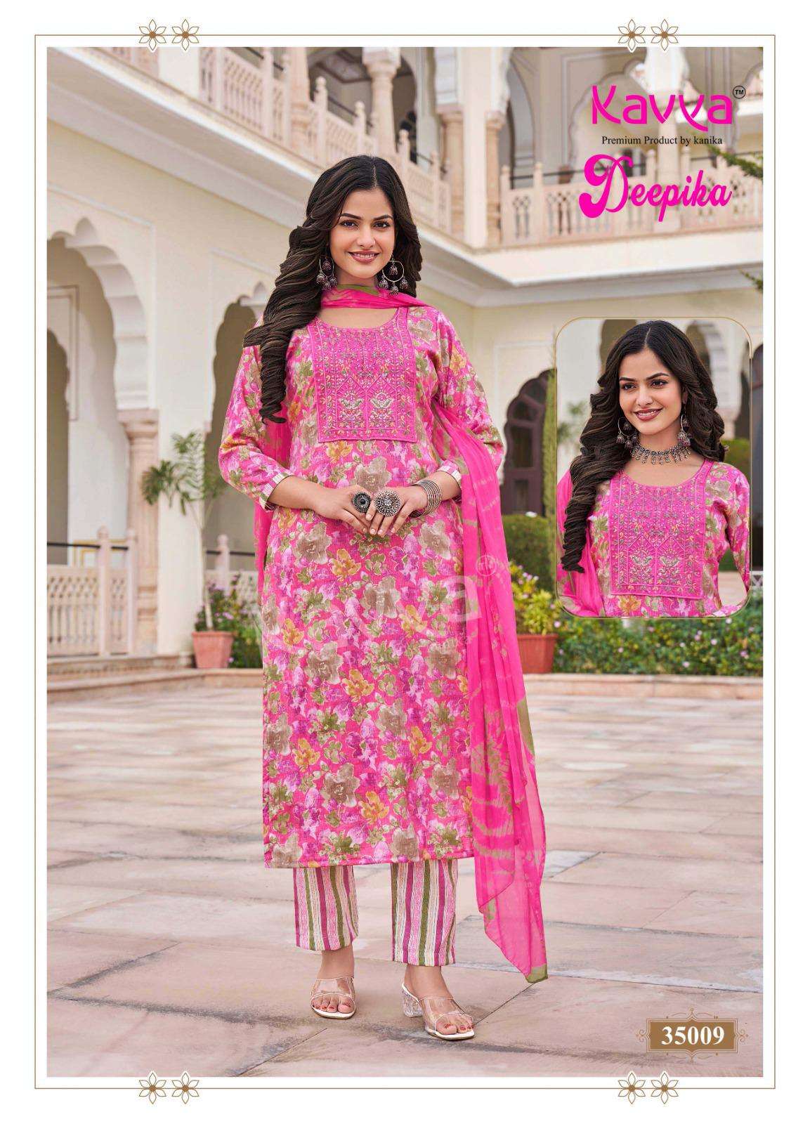 KAVYA DEEPIKA VOL 35 FANCY PRINTED LADIES KURTI COMBO SET 