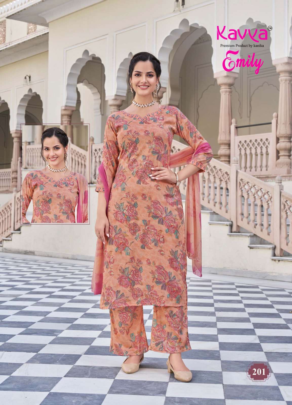 KAVYA EMILY VOL 2 CAPSULE FOIL PRINT FANCY LADIES KURTI COMBO SET 