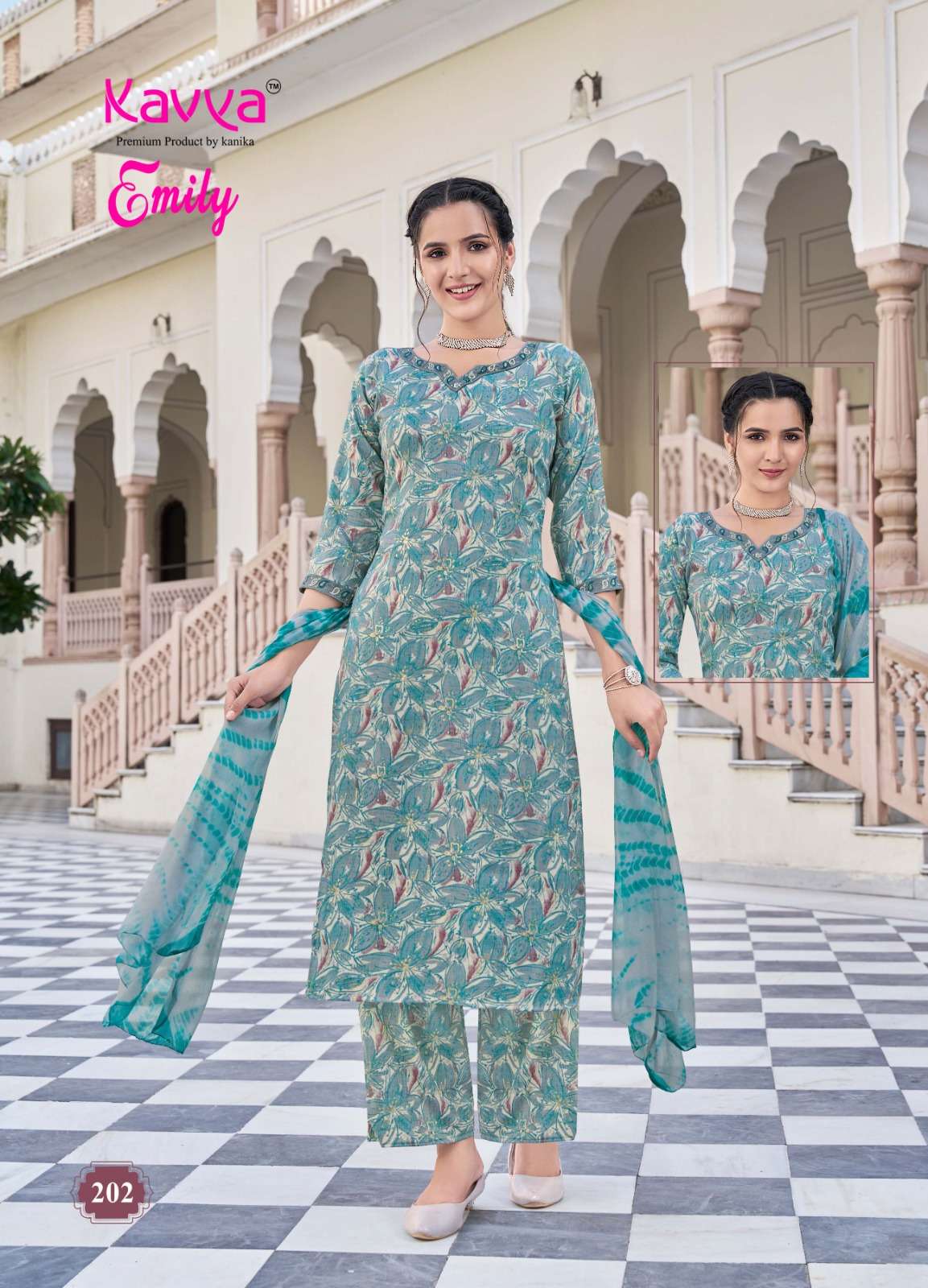KAVYA EMILY VOL 2 CAPSULE FOIL PRINT FANCY LADIES KURTI COMBO SET 