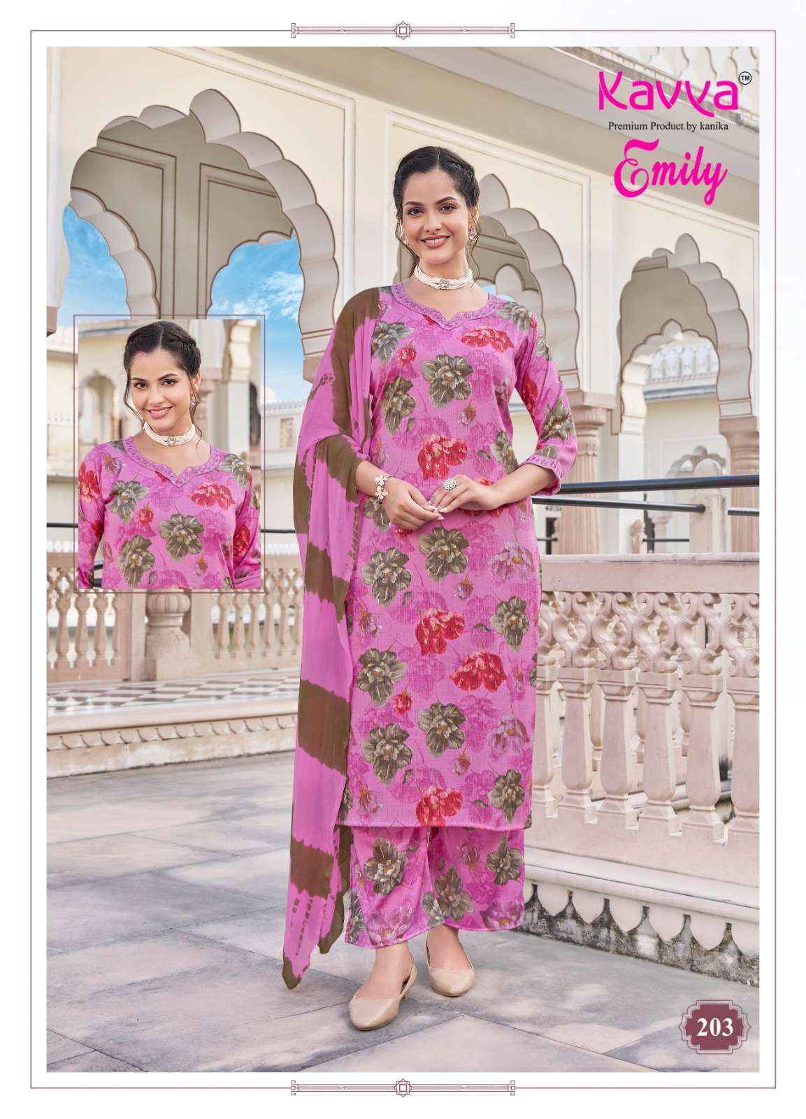 KAVYA EMILY VOL 2 CAPSULE FOIL PRINT FANCY LADIES KURTI COMBO SET 