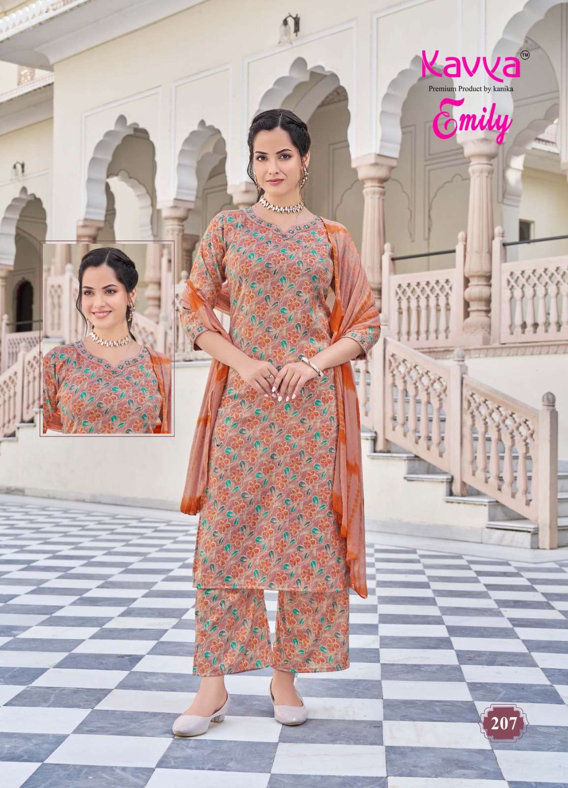 KAVYA EMILY VOL 2 CAPSULE FOIL PRINT FANCY LADIES KURTI COMBO SET 