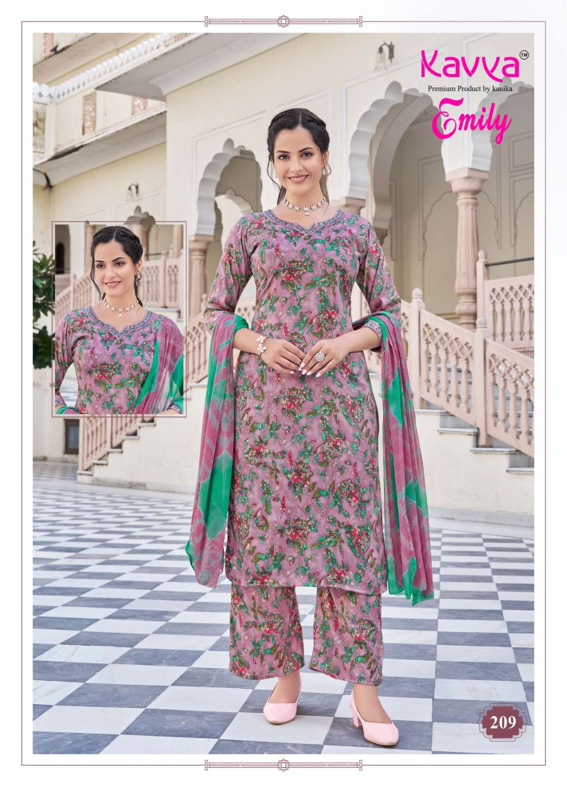 KAVYA EMILY VOL 2 CAPSULE FOIL PRINT FANCY LADIES KURTI COMBO SET 