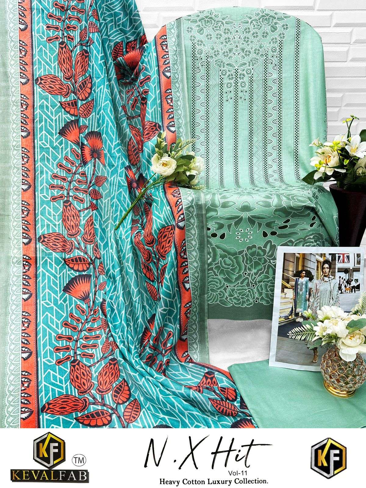 KEVAL FAB K KASHA NX HIT VOL 11 COTTON DIGITAL PRINTS SALWAR SUIT