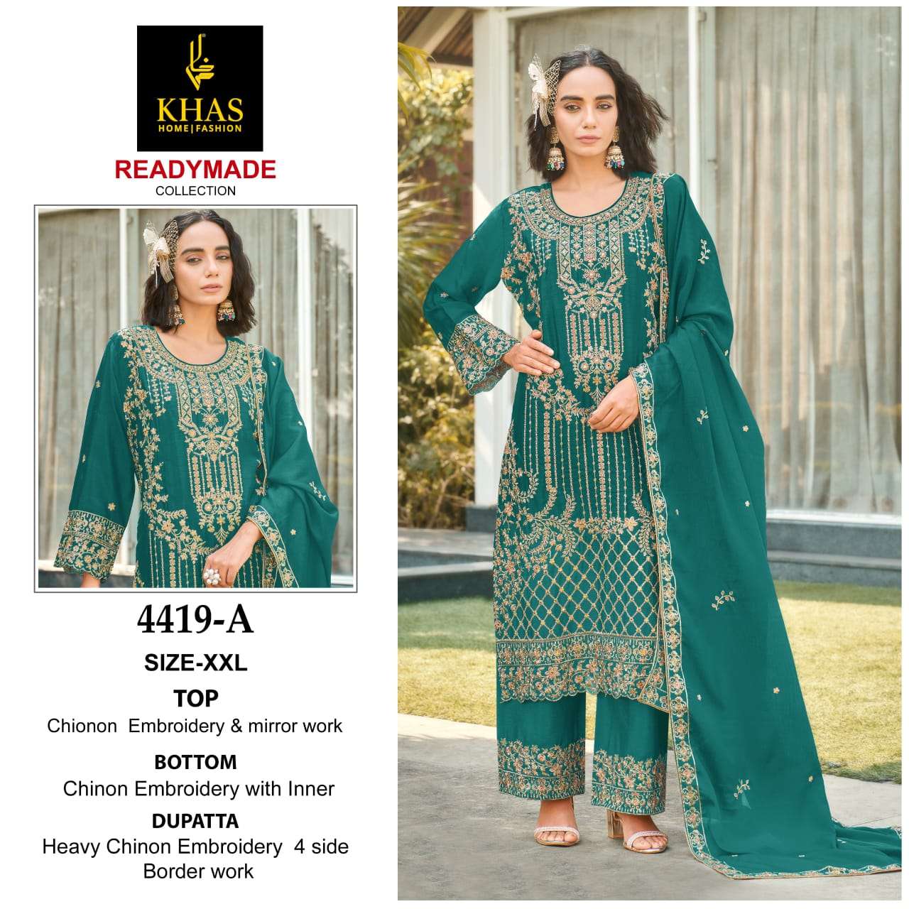 KHAS FASHION D NO 4419 HEAVY BEAUTIFUL EMBROIDERED SUIT