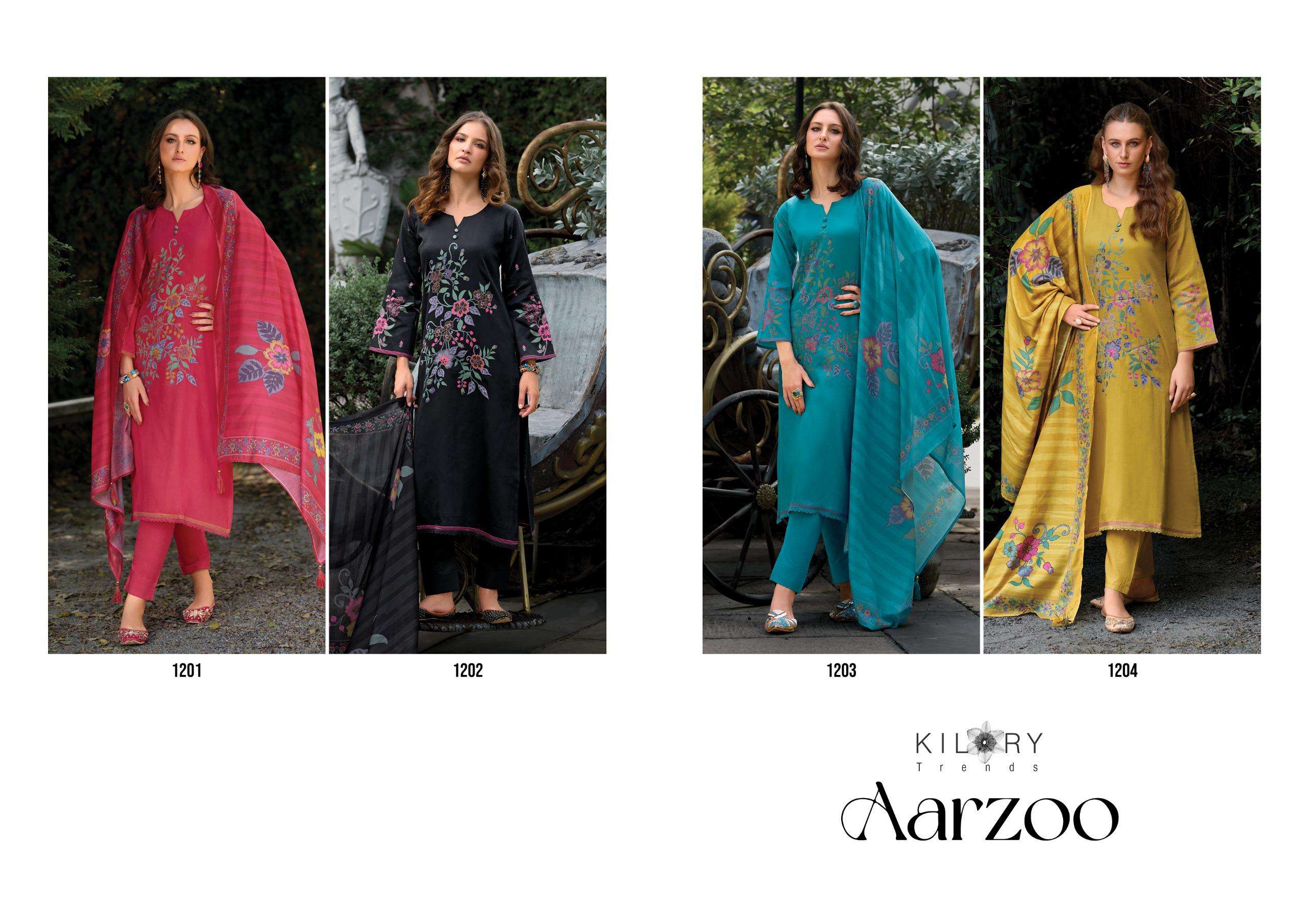 KILORY  TRENDS AARZOO JAM COTTON DIGITAL PRINT WITH FANCY WORK SUIT