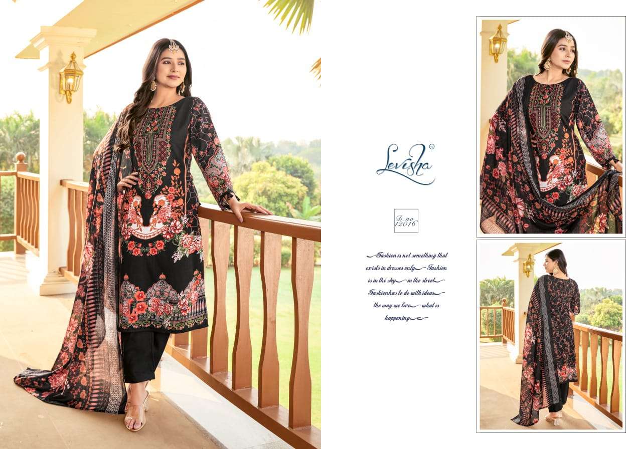 LEVISHA NAIRA NX VOL 12 COTTON DIGITAL PAKISTANI PRINT WITH FANCY WORK SUIT