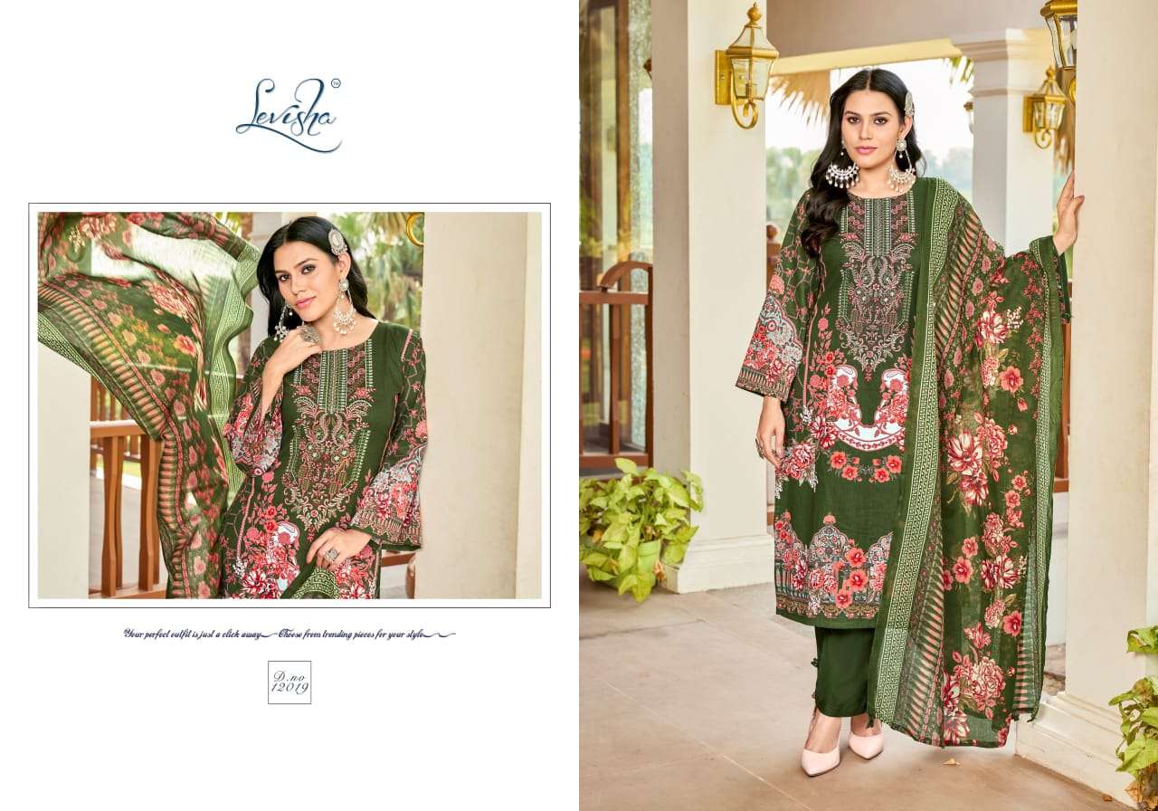 LEVISHA NAIRA NX VOL 12 COTTON DIGITAL PAKISTANI PRINT WITH FANCY WORK SUIT