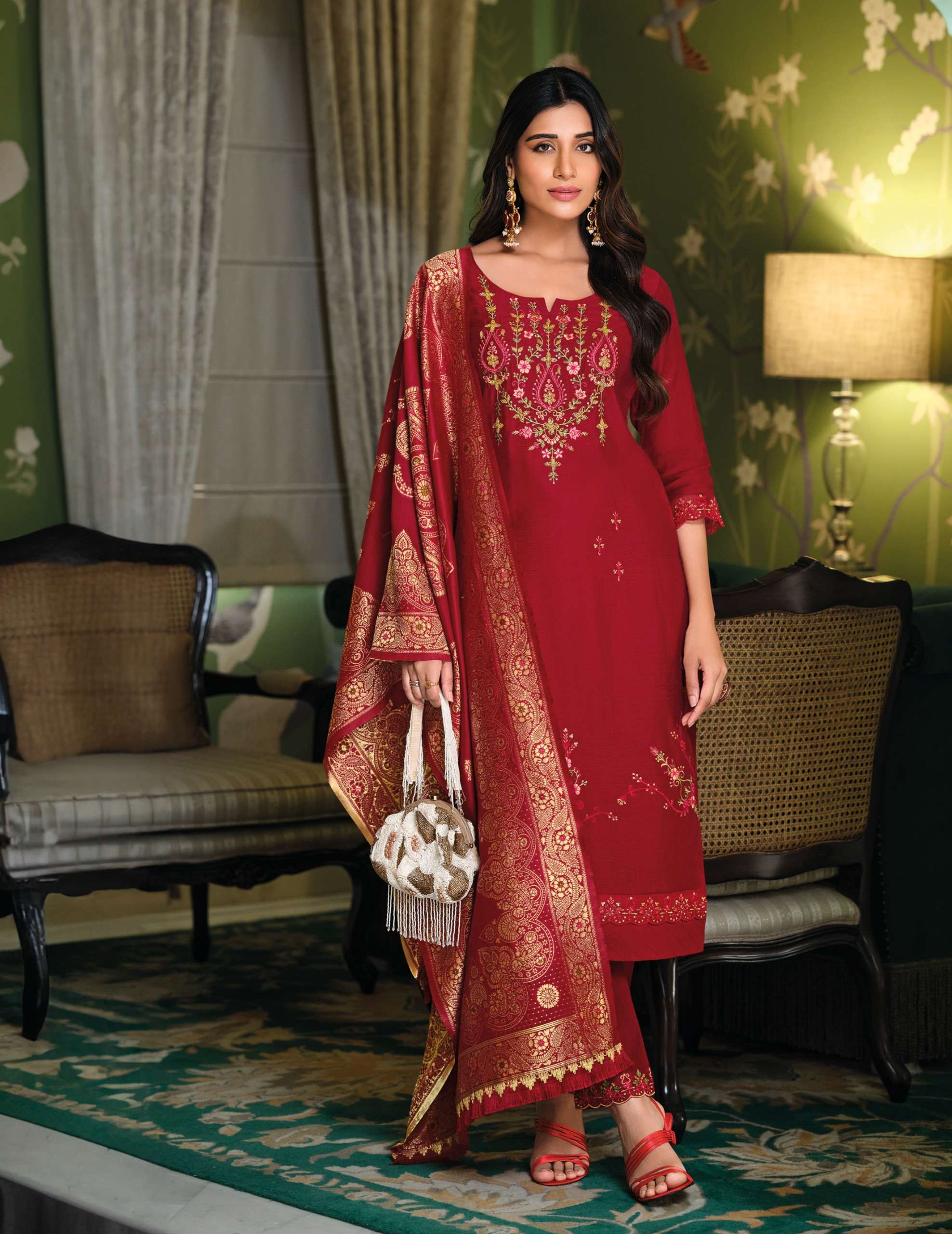 LILY AND LALI HASMEENA VOL 5 VISCOSE DESIGNER WORK LADIES SUIT