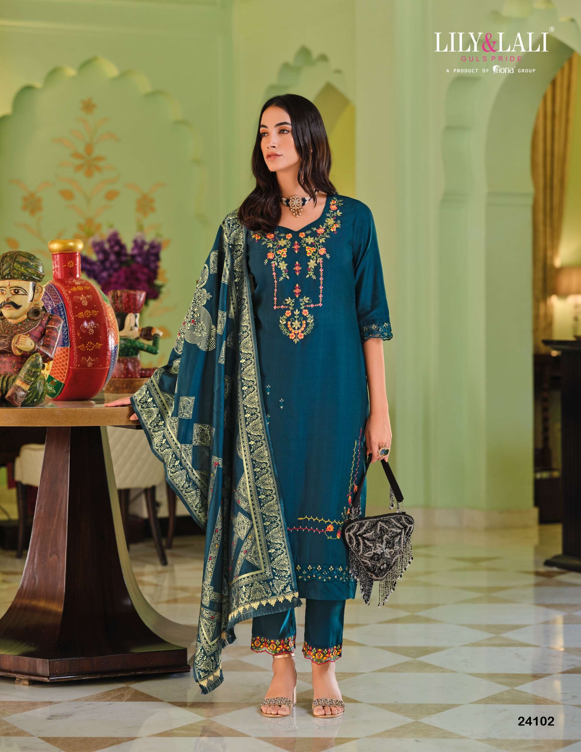 LILY AND LALI HASMEENA VOL 5 VISCOSE DESIGNER WORK LADIES SUIT