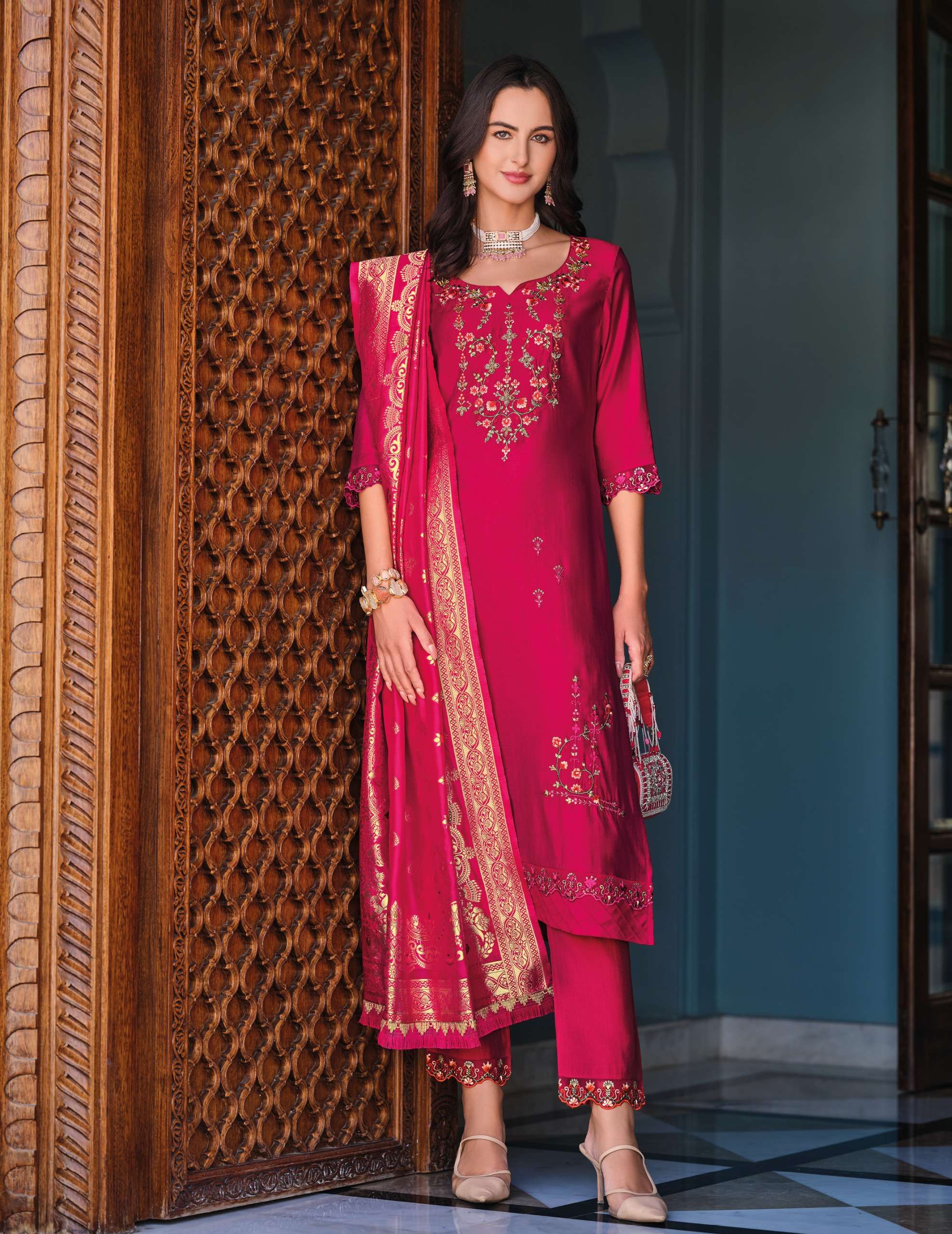 LILY AND LALI HASMEENA VOL 5 VISCOSE DESIGNER WORK LADIES SUIT