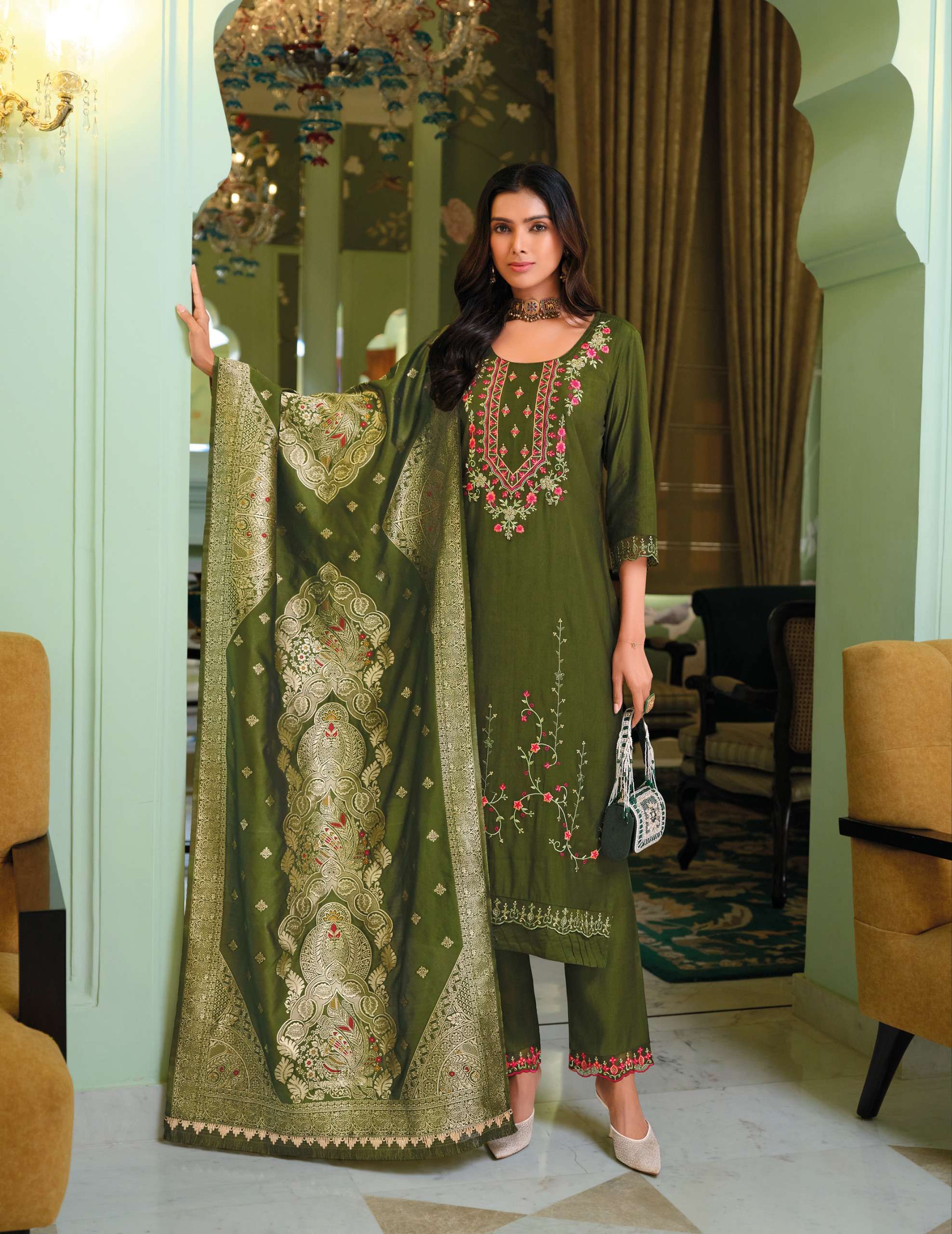 LILY AND LALI HASMEENA VOL 5 VISCOSE DESIGNER WORK LADIES SUIT