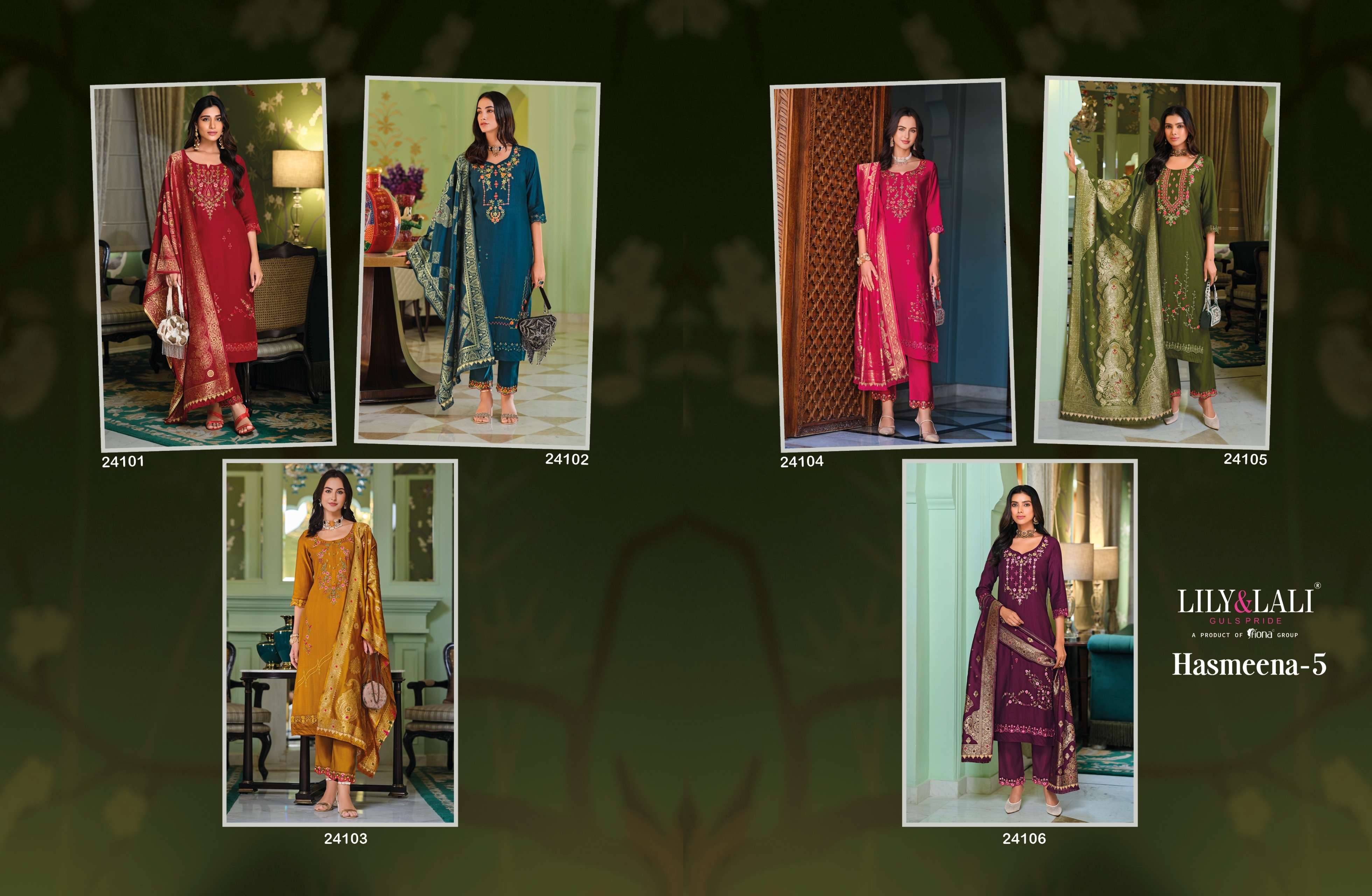 LILY AND LALI HASMEENA VOL 5 VISCOSE DESIGNER WORK LADIES SUIT