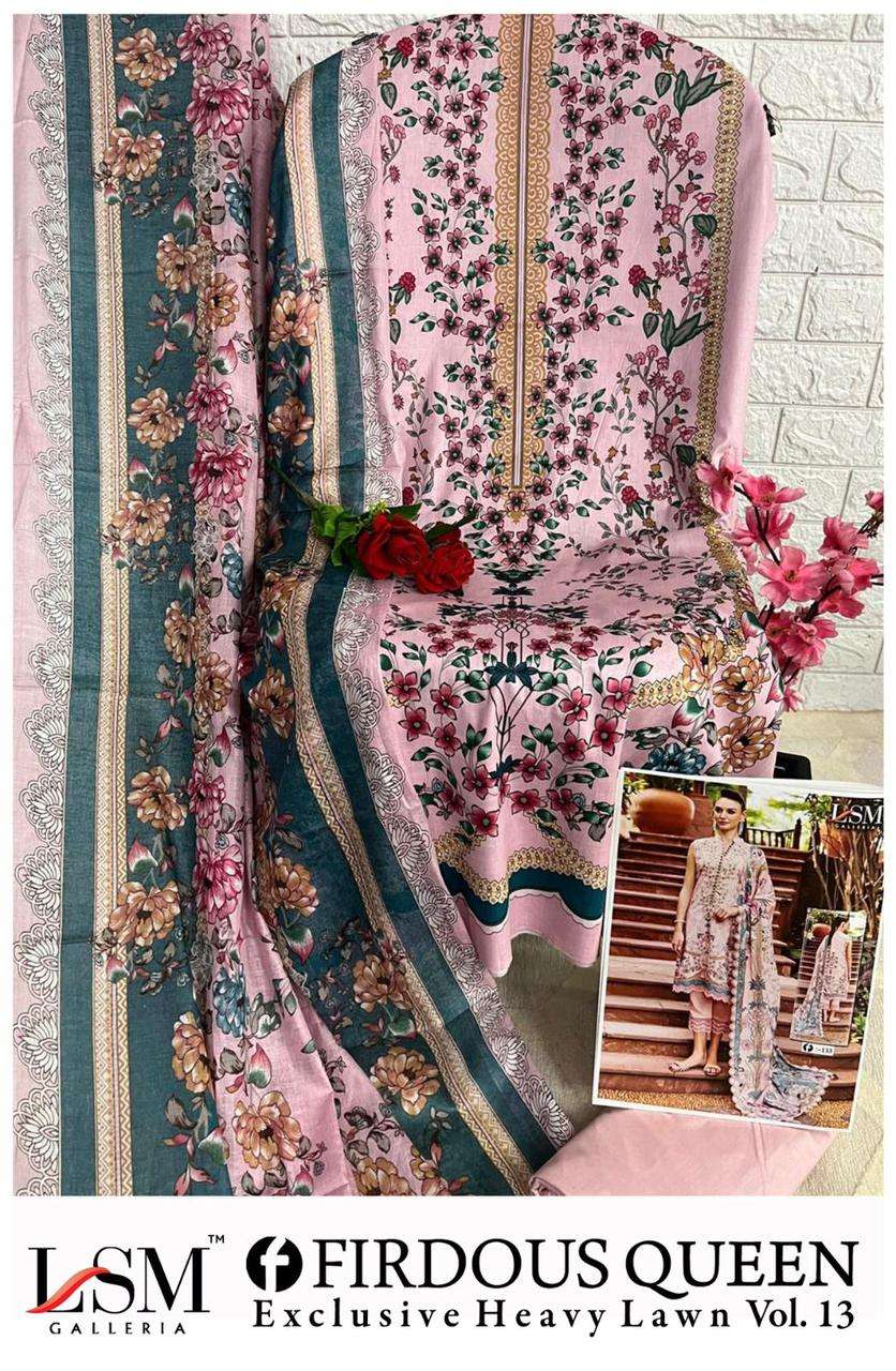 LSM GALLERIA FIRDOUS QUEEN LAWN VOL 13 LAWN COTTON DIGITAL PRINT SUIT