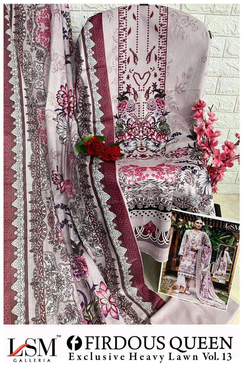 LSM GALLERIA FIRDOUS QUEEN LAWN VOL 13 LAWN COTTON DIGITAL PRINT SUIT