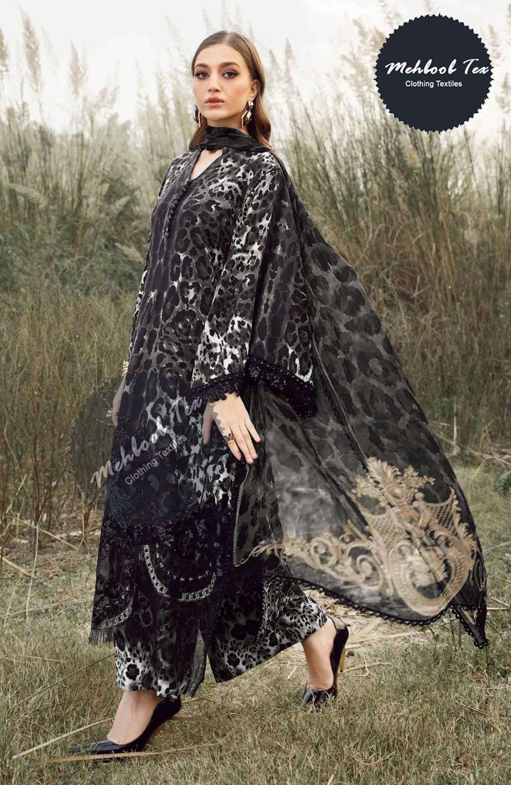 MEHBOOB TEX DESIGN NO - 1516 ABC PURE COTTON PRINT EXCLUSIVE PATCH EMBROIDERED SALWAR SUIT