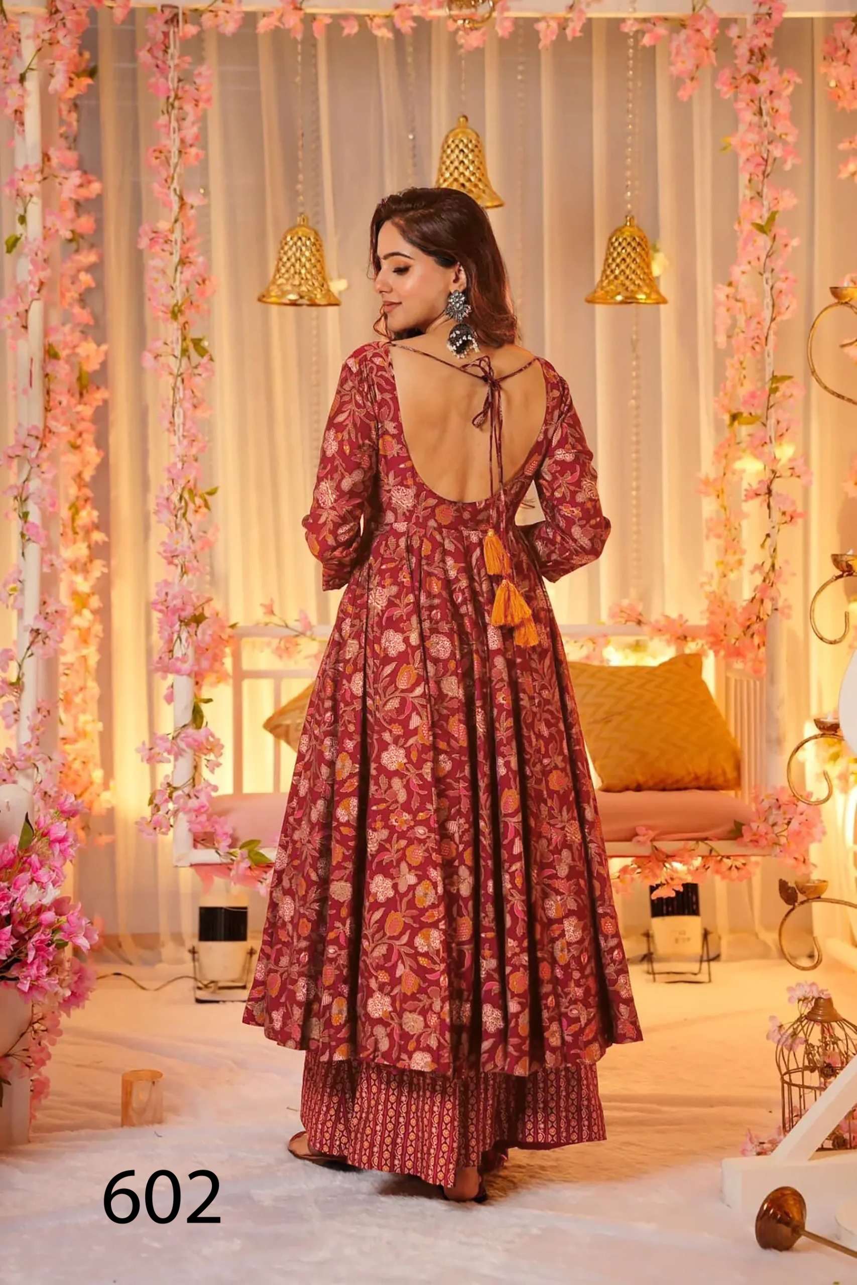 MF CLORA VOL 6 MUSLIN DIGITAL PRINT WITH FANCY GOWN WITH BOTTOM AND DUPATTA SET