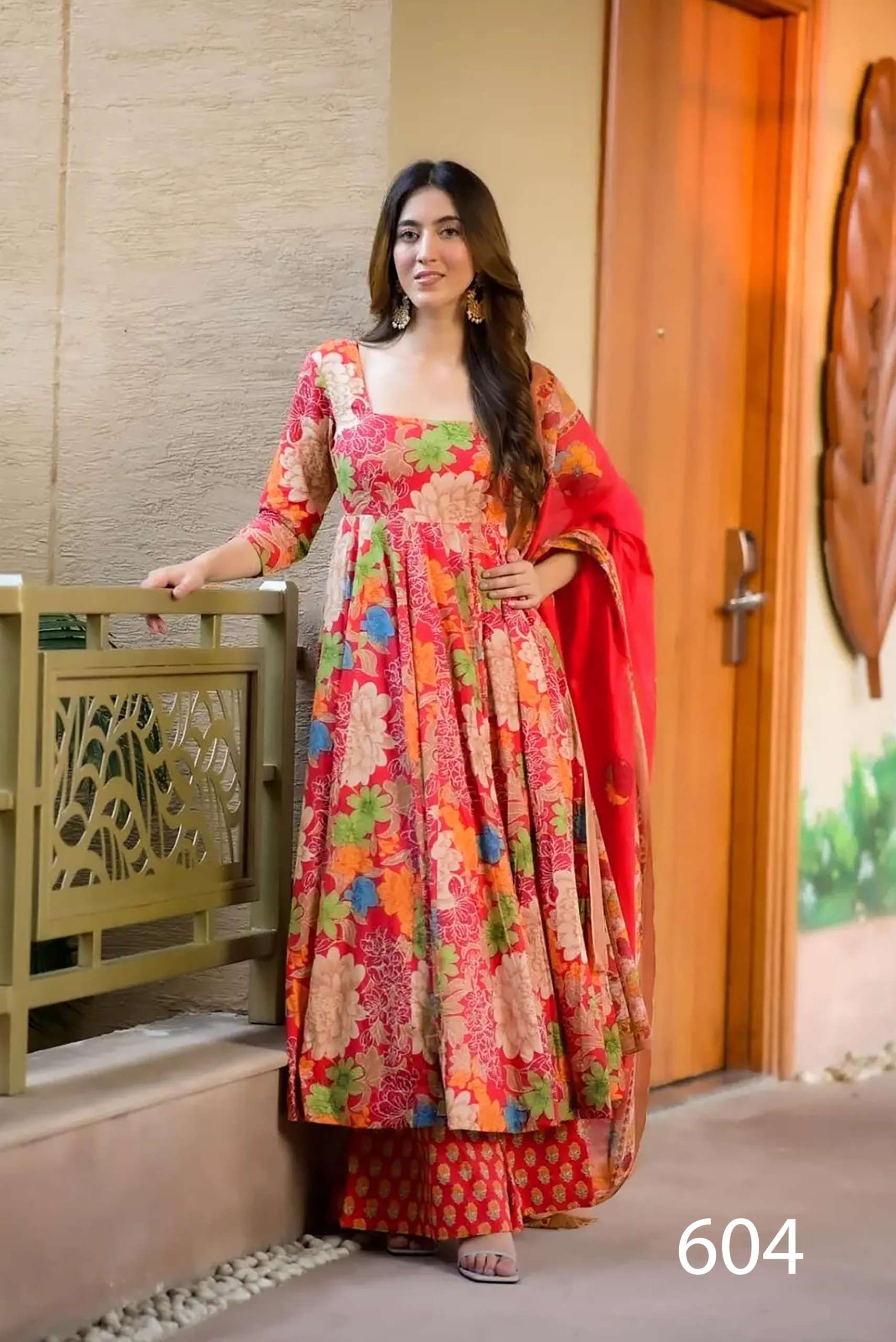 MF CLORA VOL 6 MUSLIN DIGITAL PRINT WITH FANCY GOWN WITH BOTTOM AND DUPATTA SET