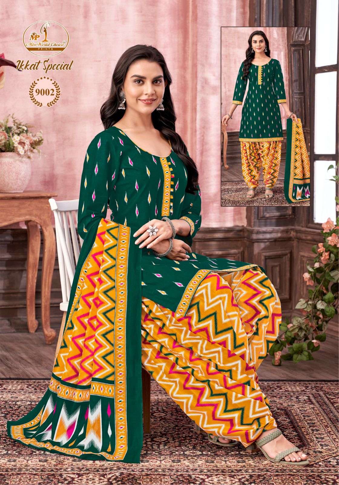 MISS WOLRD CHOICE IKKAT SPECIAL VOL 9 COTTON PRINT SALWAR SUIT