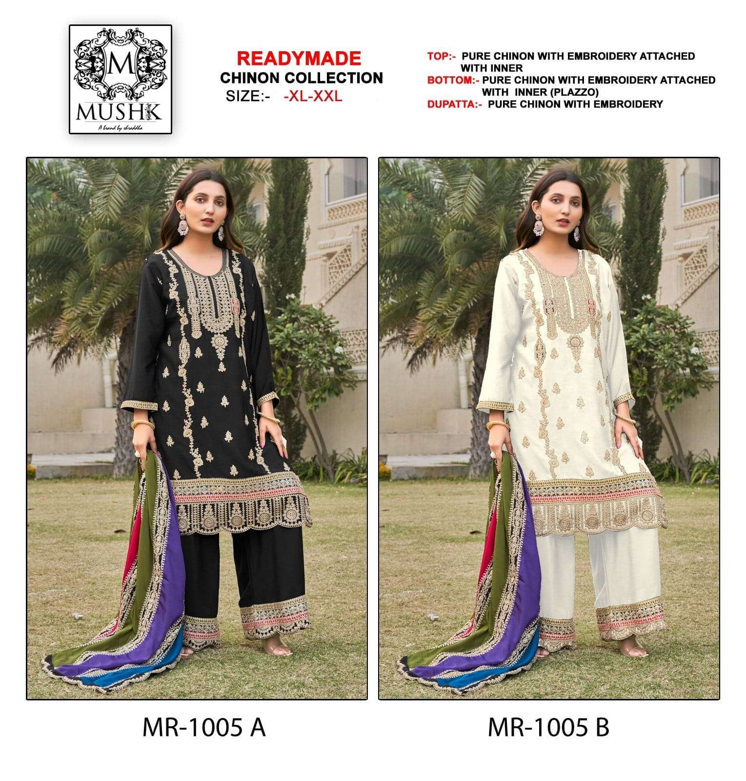 MUSHK MR 1005 HEAVY EMBROIDERED DESIGNER PAKISTANI SUIT