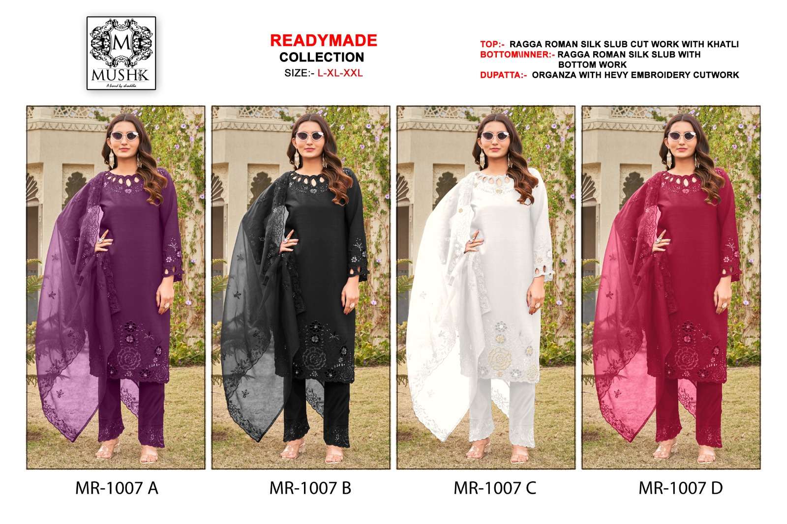 MUSHK MR 1007 SILK DESIGNER READY MADE SUIT