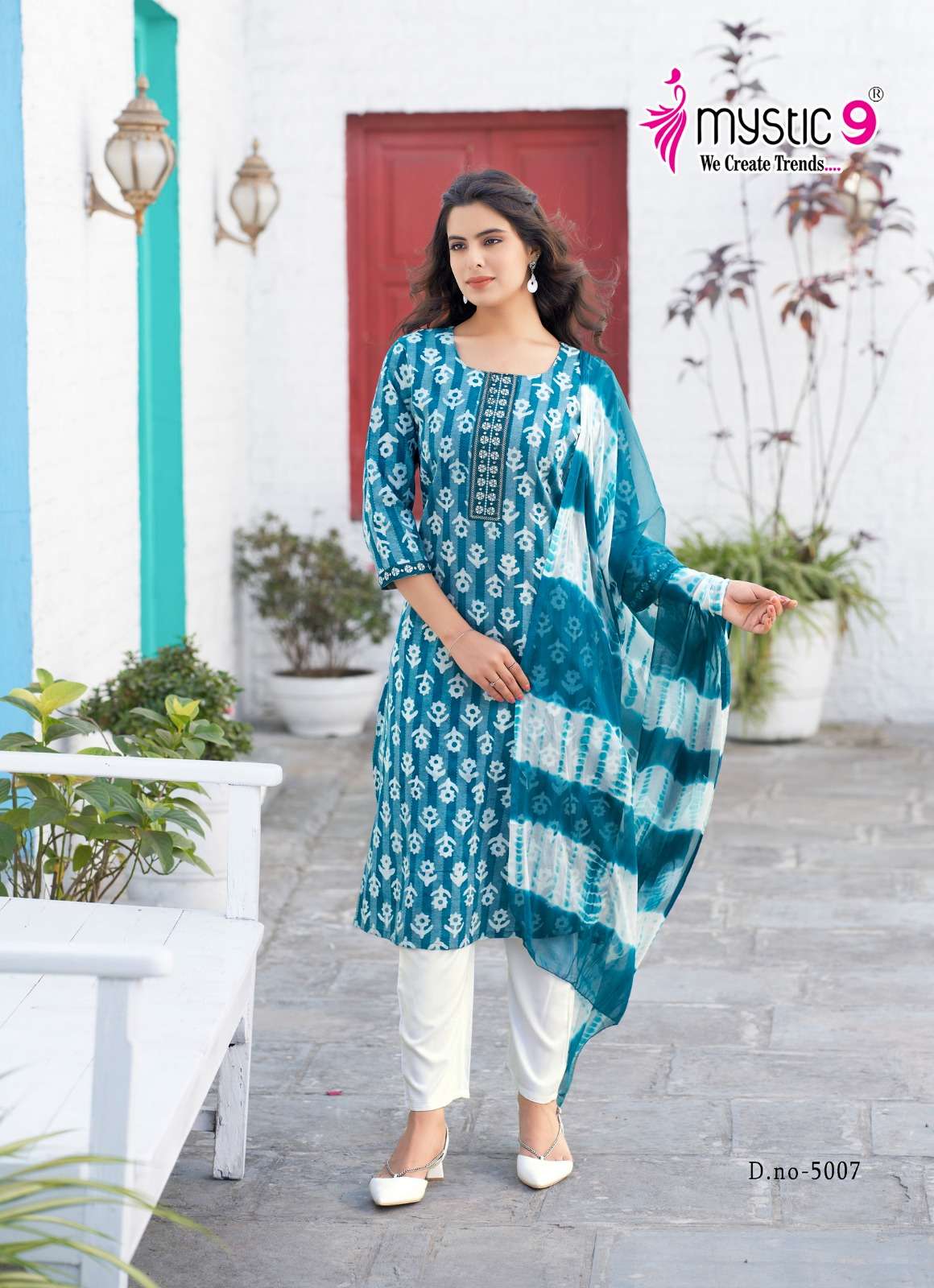 MYSTIC 9 NISHA VOL 4 COTTON BATIK PRINT FANCY KURTI COMBO SET 