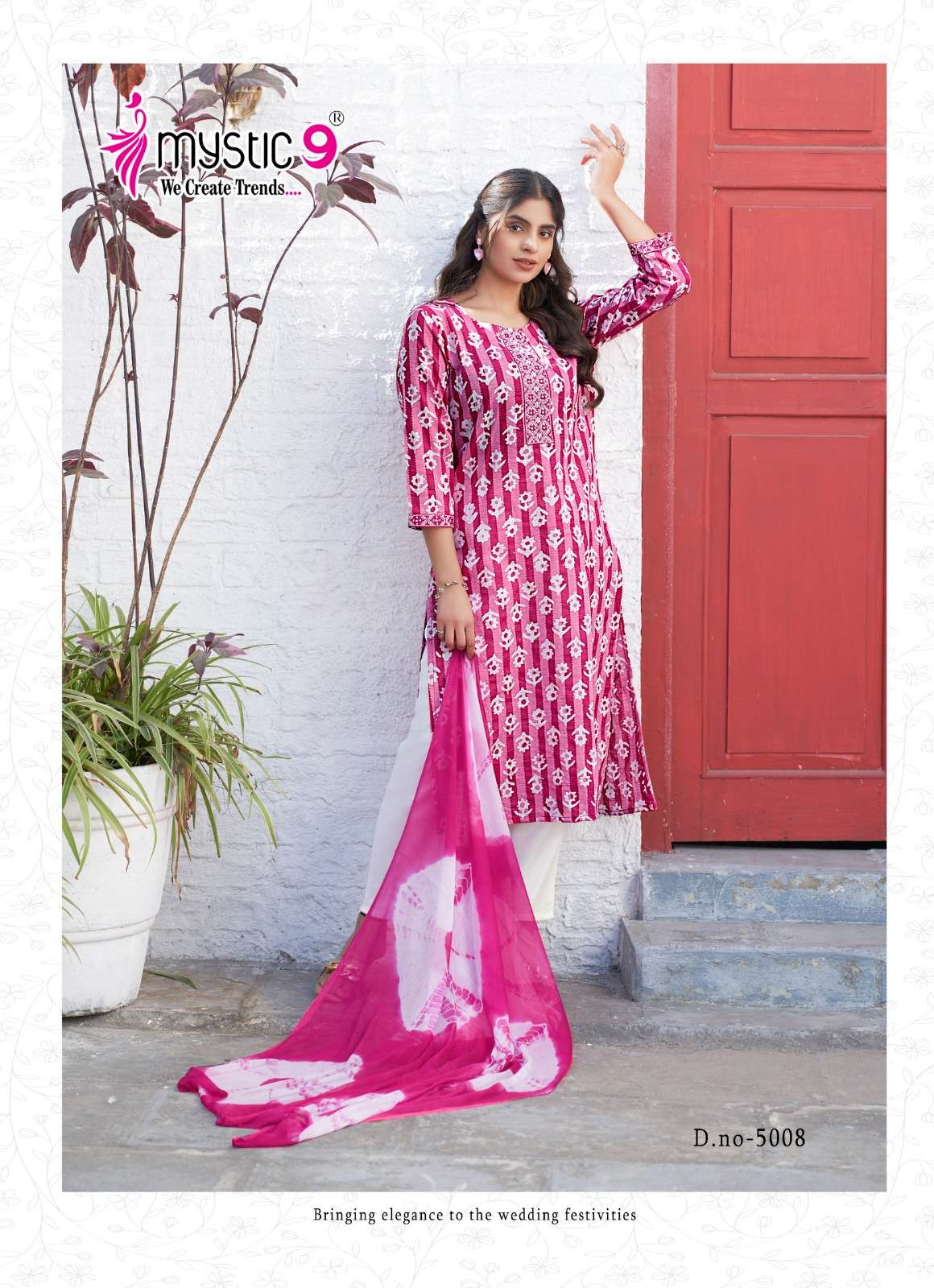 MYSTIC 9 NISHA VOL 4 COTTON BATIK PRINT FANCY KURTI COMBO SET 