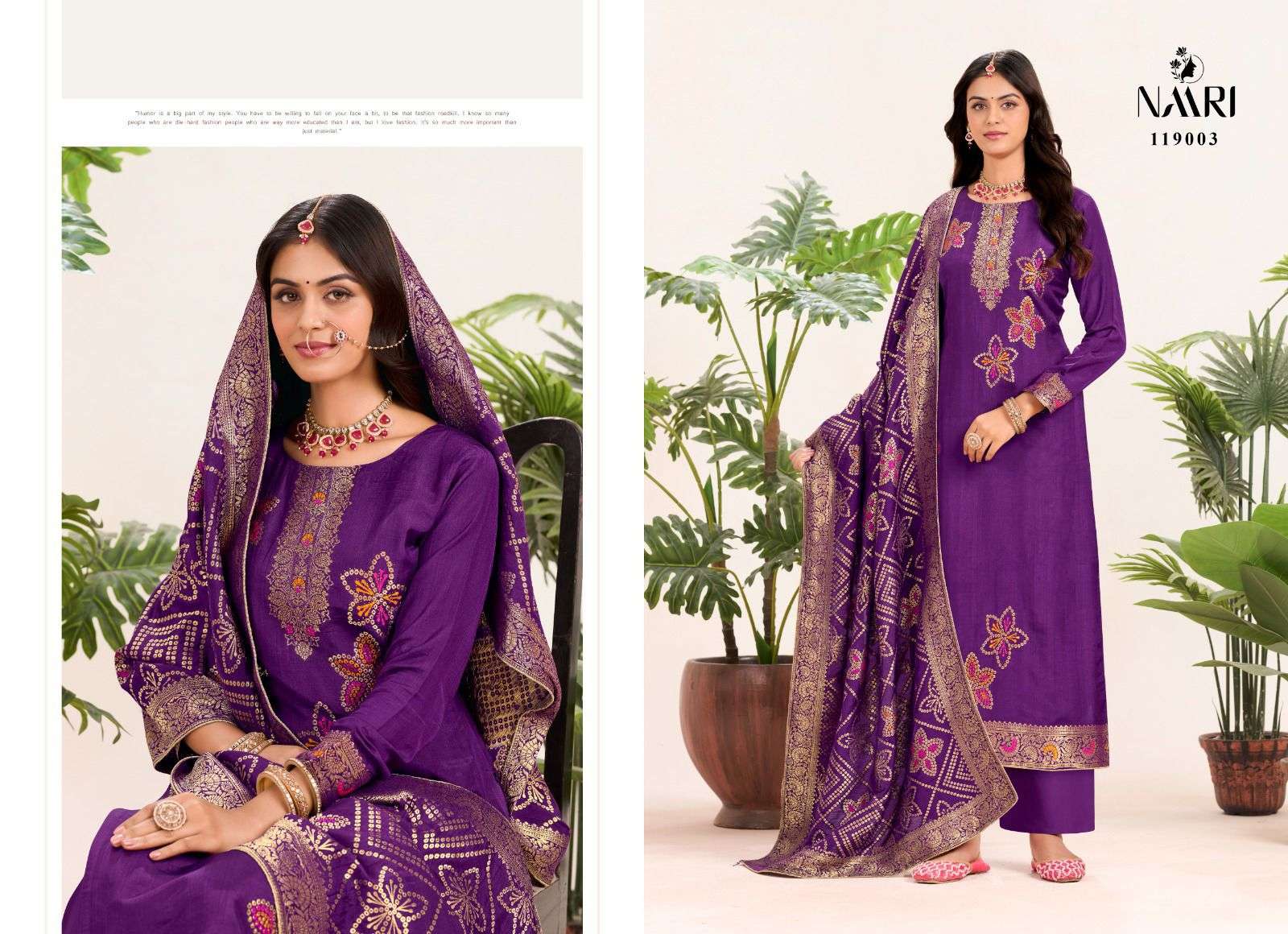 NAARI LIBAS MUSLIN JACQUARD DESIGNER LADIES SUIT