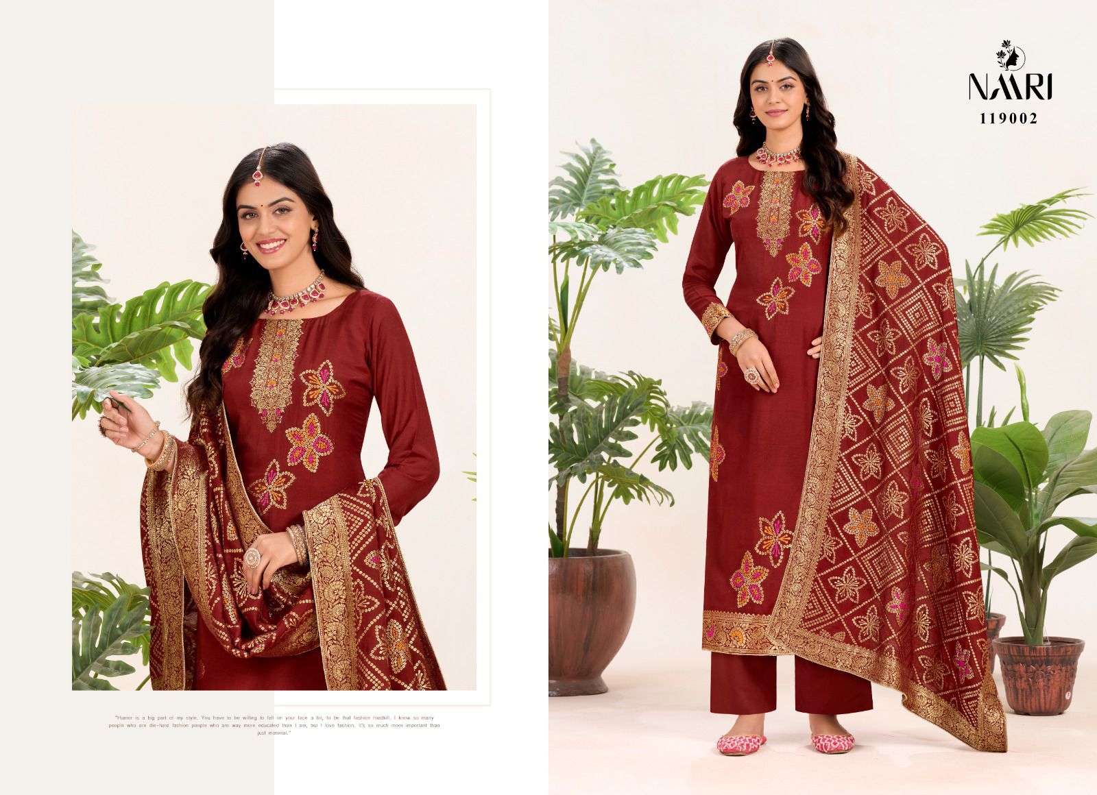NAARI LIBAS MUSLIN JACQUARD DESIGNER LADIES SUIT
