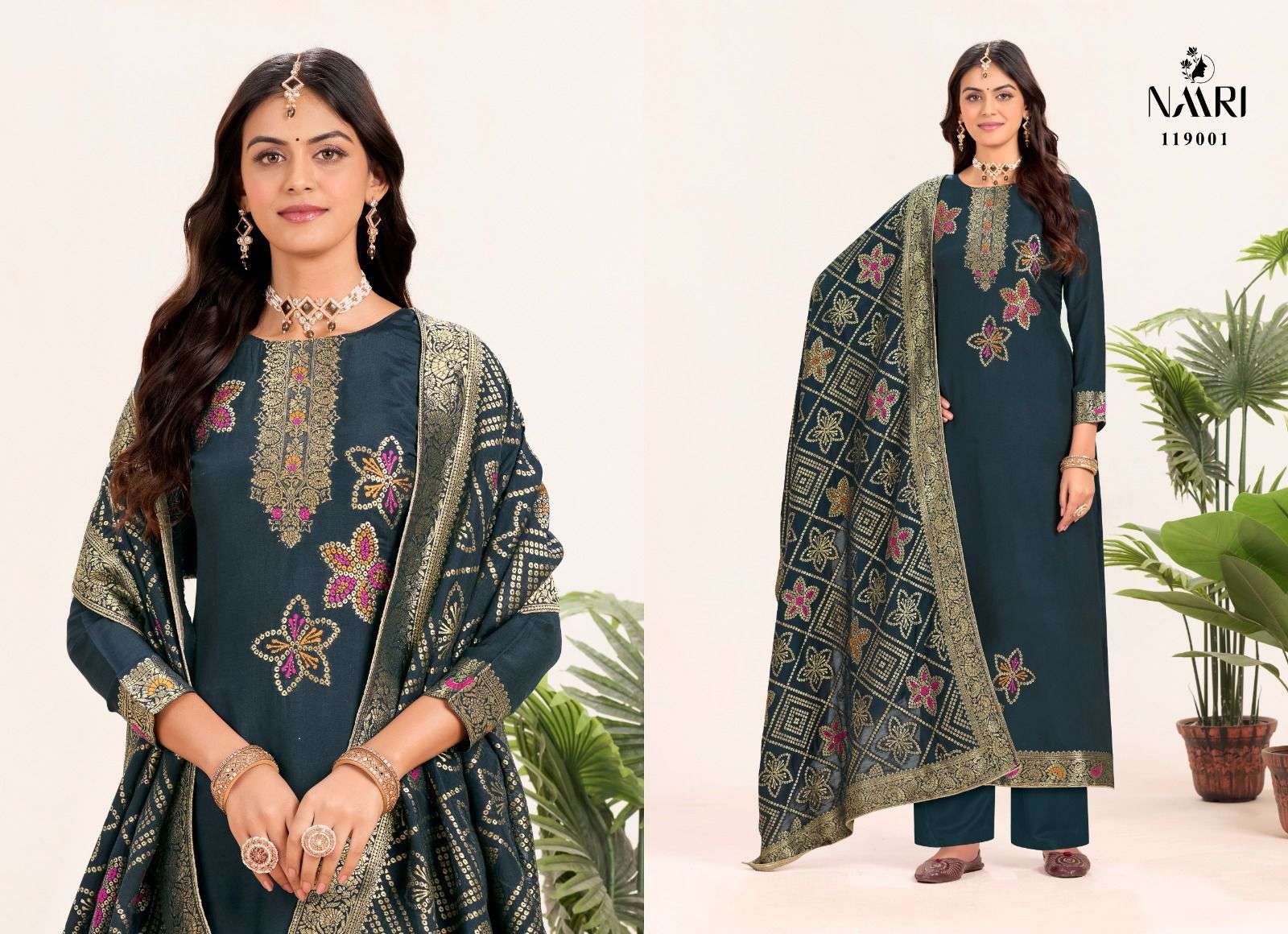 NAARI LIBAS MUSLIN JACQUARD DESIGNER LADIES SUIT