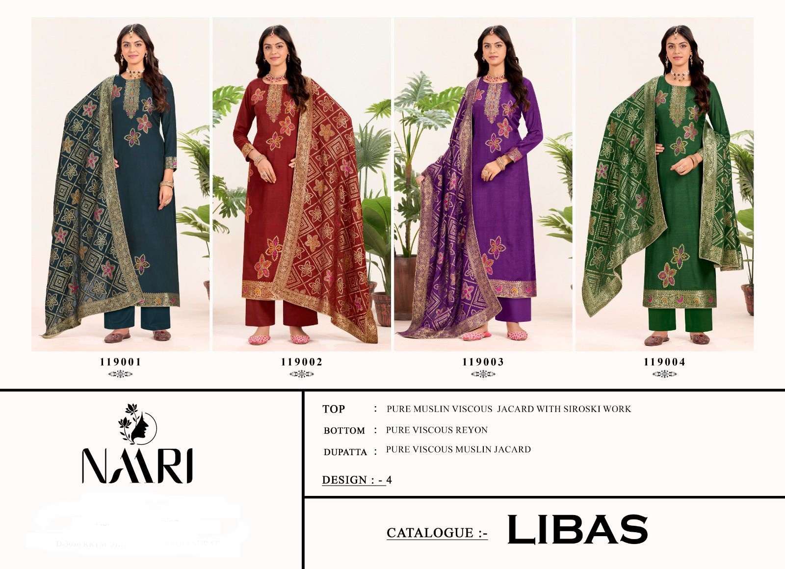 NAARI LIBAS MUSLIN JACQUARD DESIGNER LADIES SUIT