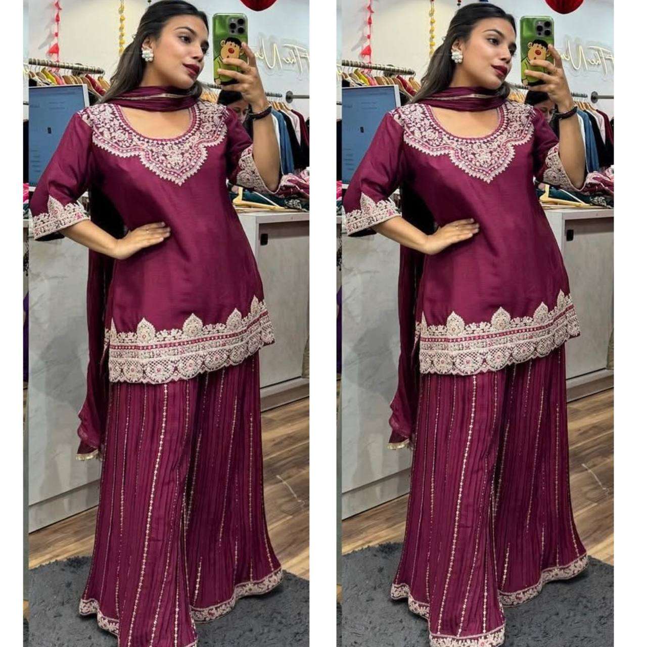 ND 5029 SILK EMROIDERY DESIGNER PARTY WEAR SUIT