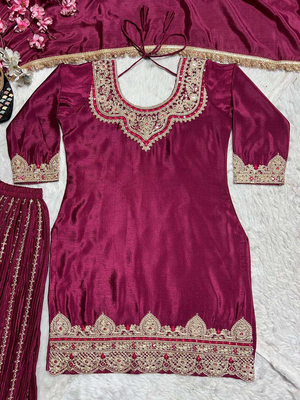 ND 5029 SILK EMROIDERY DESIGNER PARTY WEAR SUIT