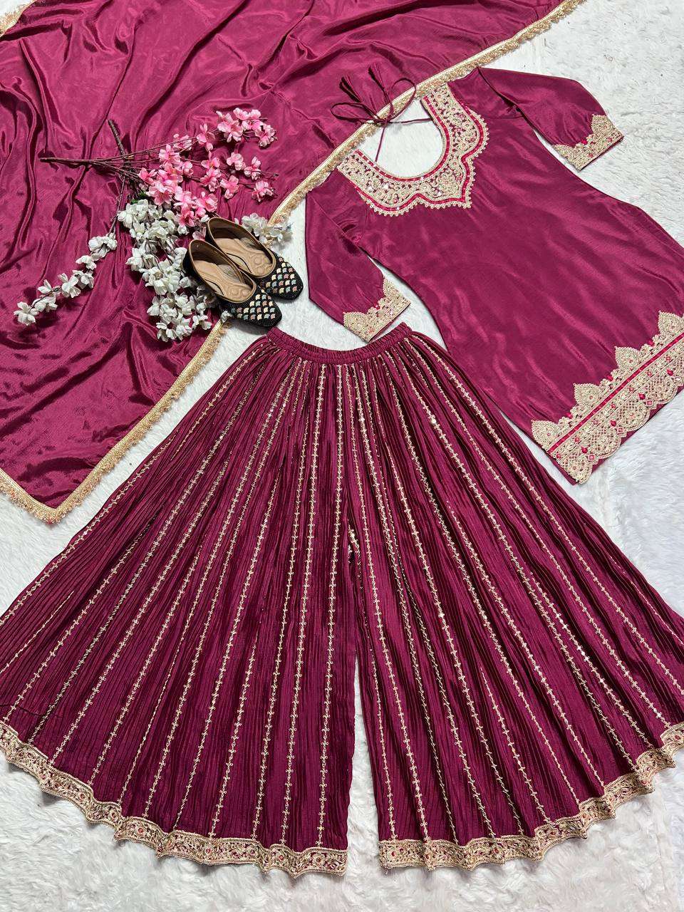 ND 5029 SILK EMROIDERY DESIGNER PARTY WEAR SUIT