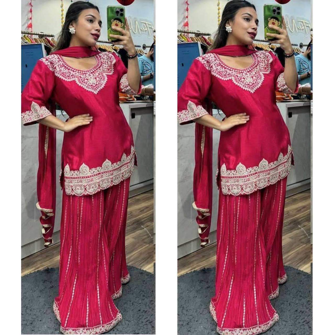 ND 5029 SILK EMROIDERY DESIGNER PARTY WEAR SUIT