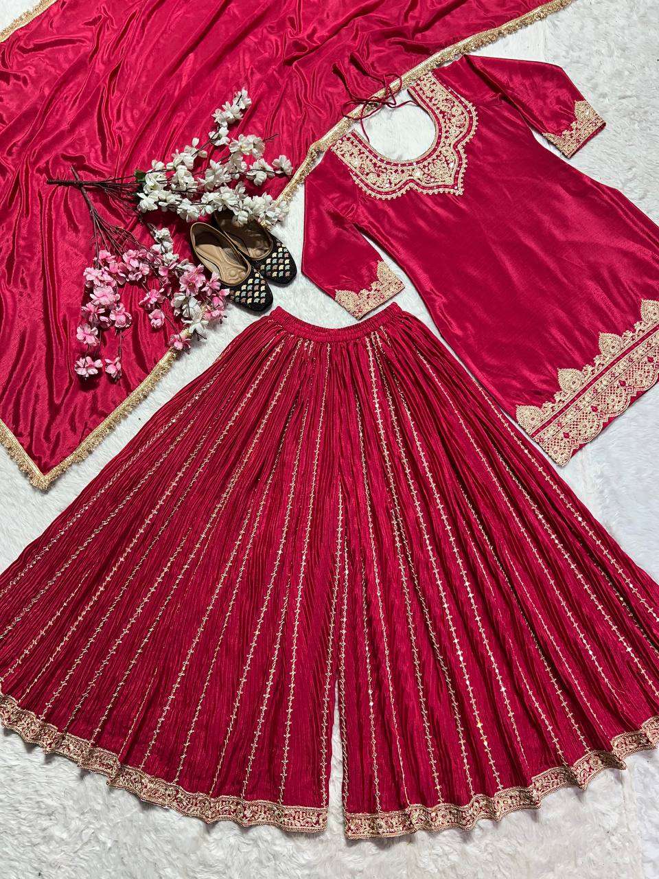 ND 5029 SILK EMROIDERY DESIGNER PARTY WEAR SUIT
