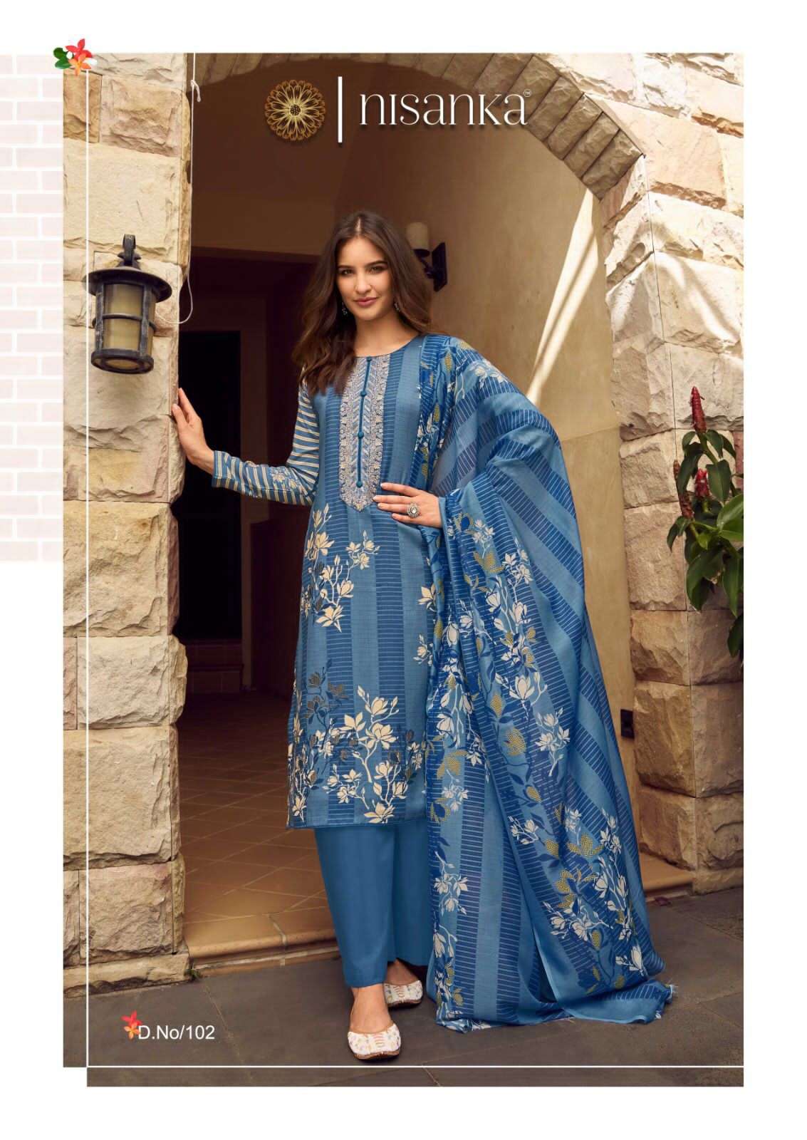 NISANKA LIFESTYLES AVATARA LAWN COTTON DIGITAL PRINT WITH FANCY WORK SUIT