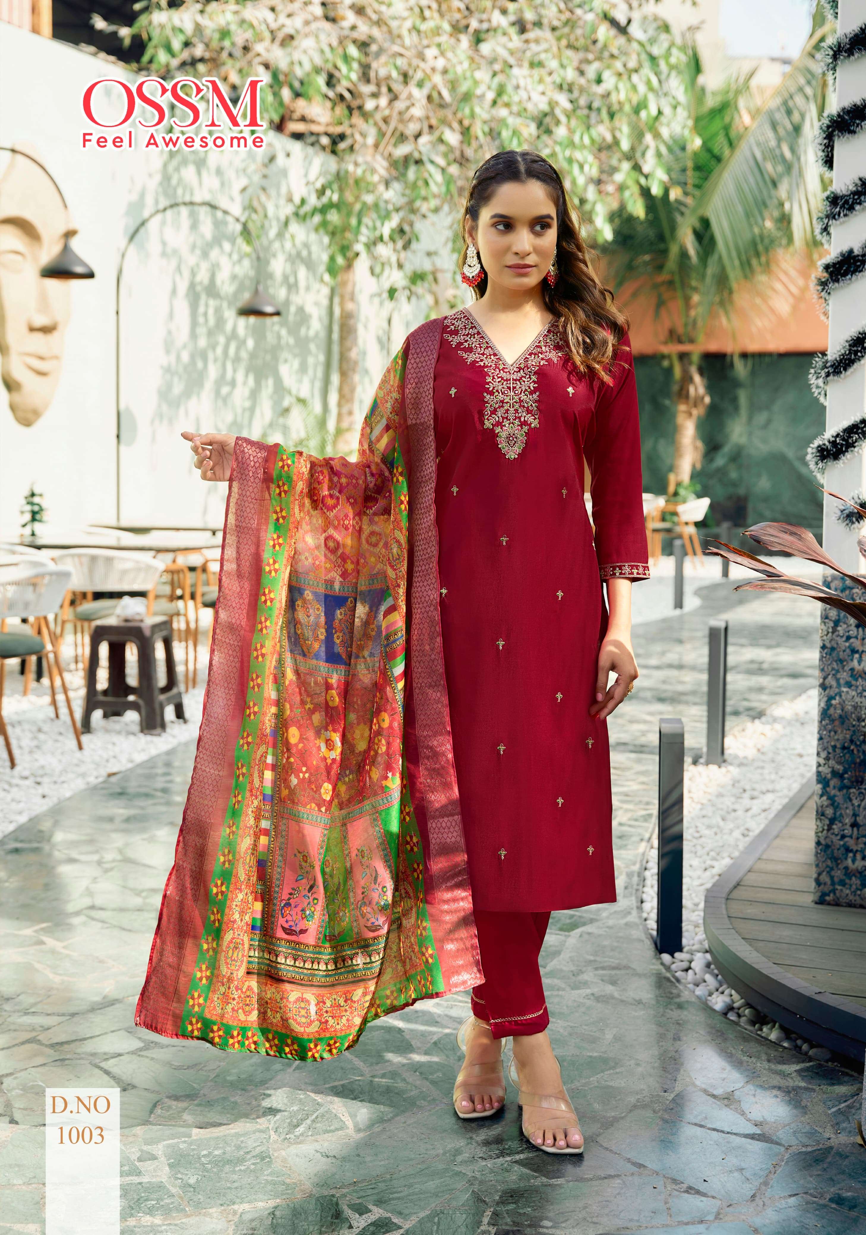 OSSM RANGAT SILK DESIGNER FANCY KURTI COMBO SET 