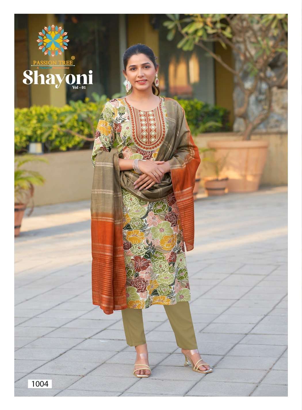 PASSION TREE SHAYONI VOL 1 STRAIGHT KURTI WITH PANT & DUPATTA SET